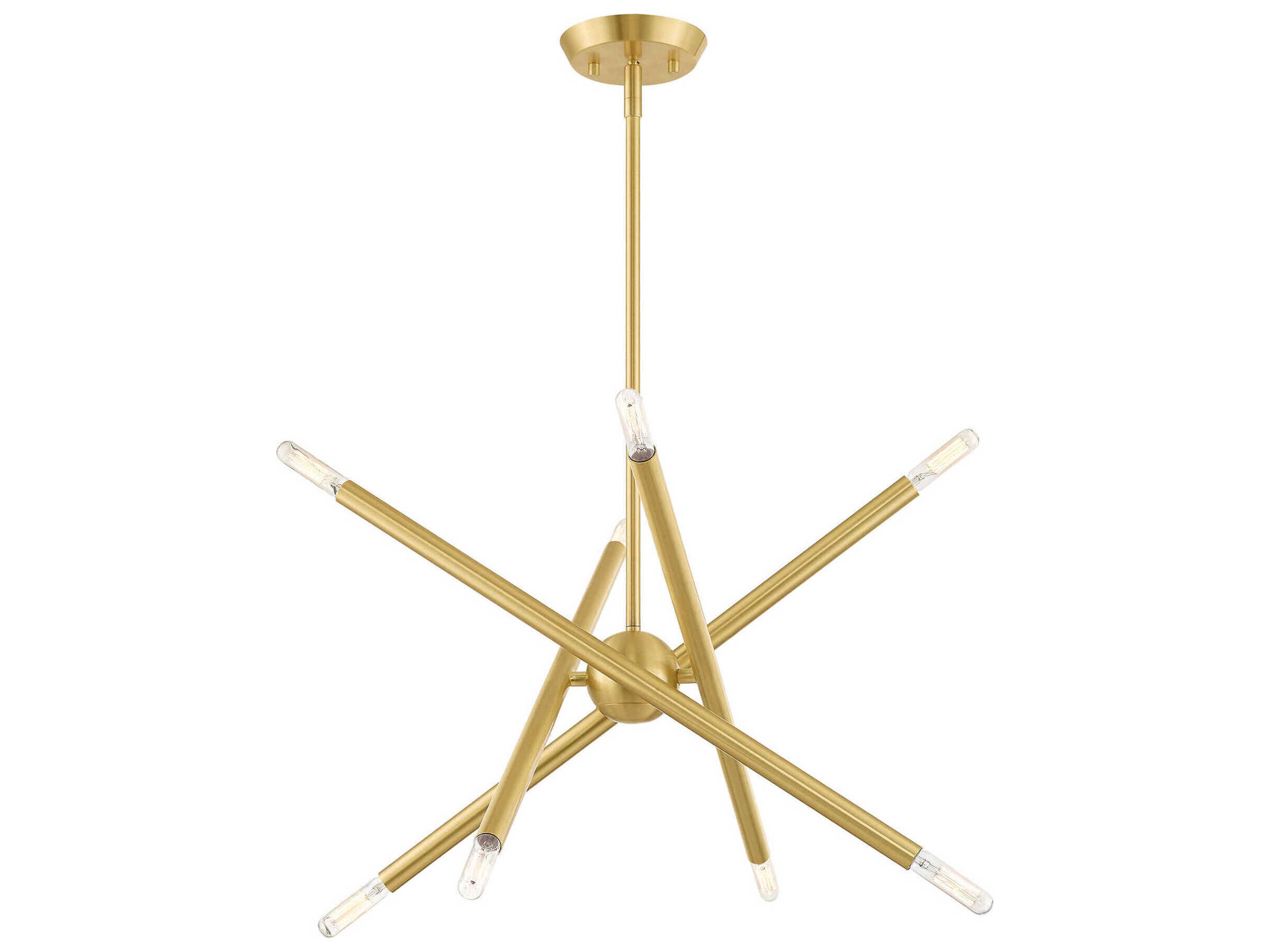 Livex Lighting Soho 8-Light Satin Brass Candelabra Sputnik Chandelier