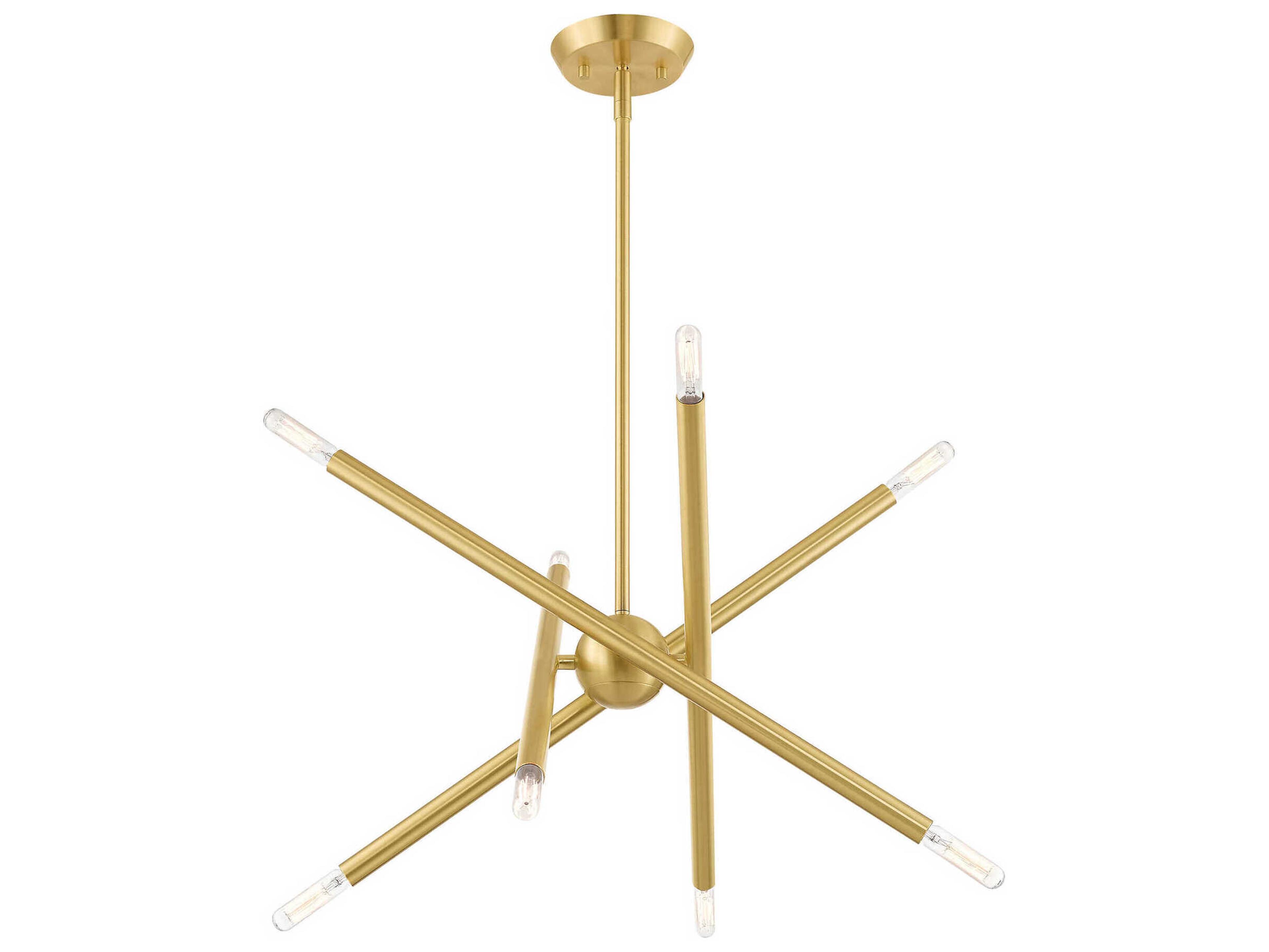 Livex Lighting Soho 8-Light Satin Brass Candelabra Sputnik Chandelier