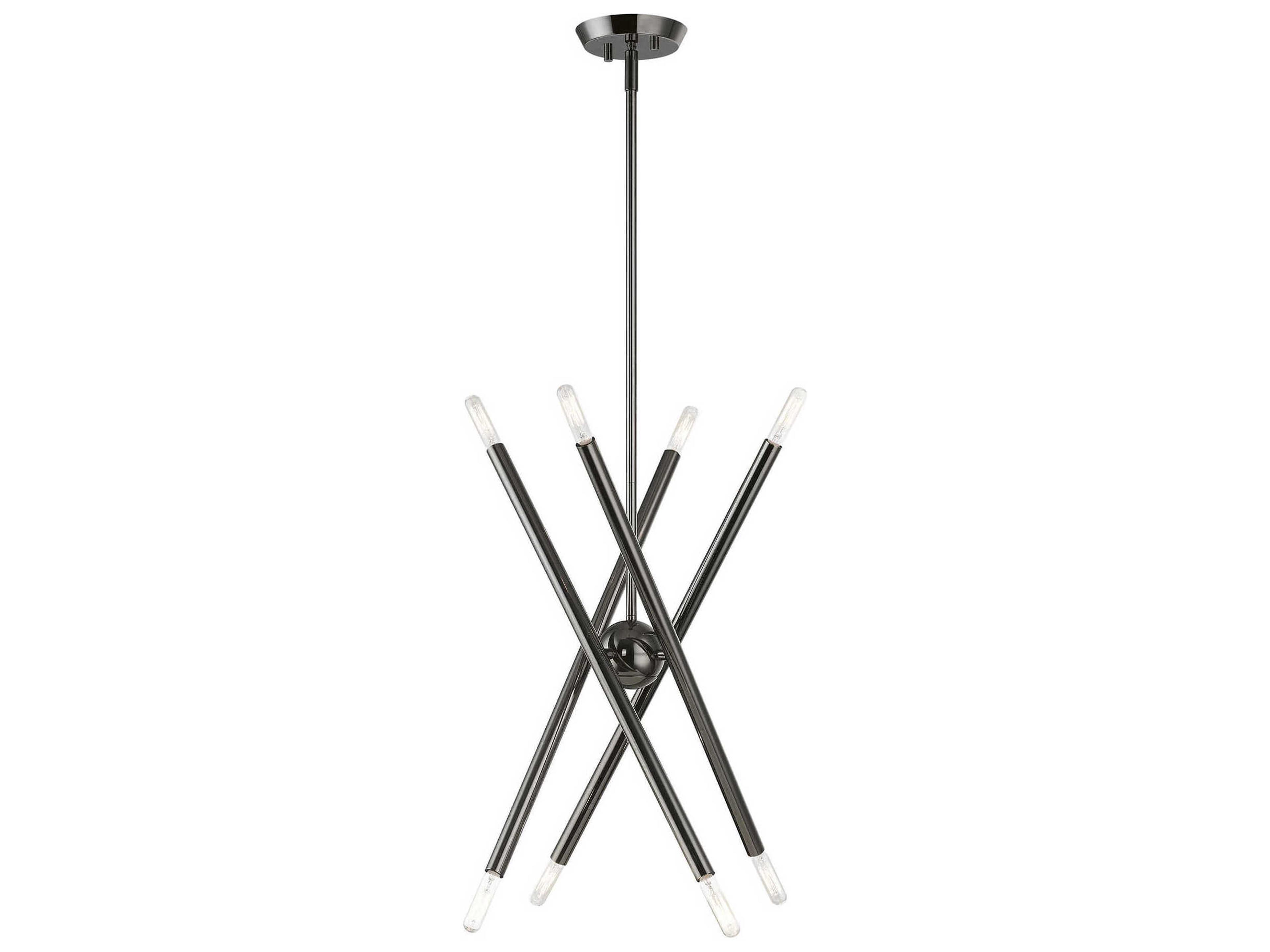 Livex Lighting Soho 8-Light Black Chrome Linear Sputnik Pendant