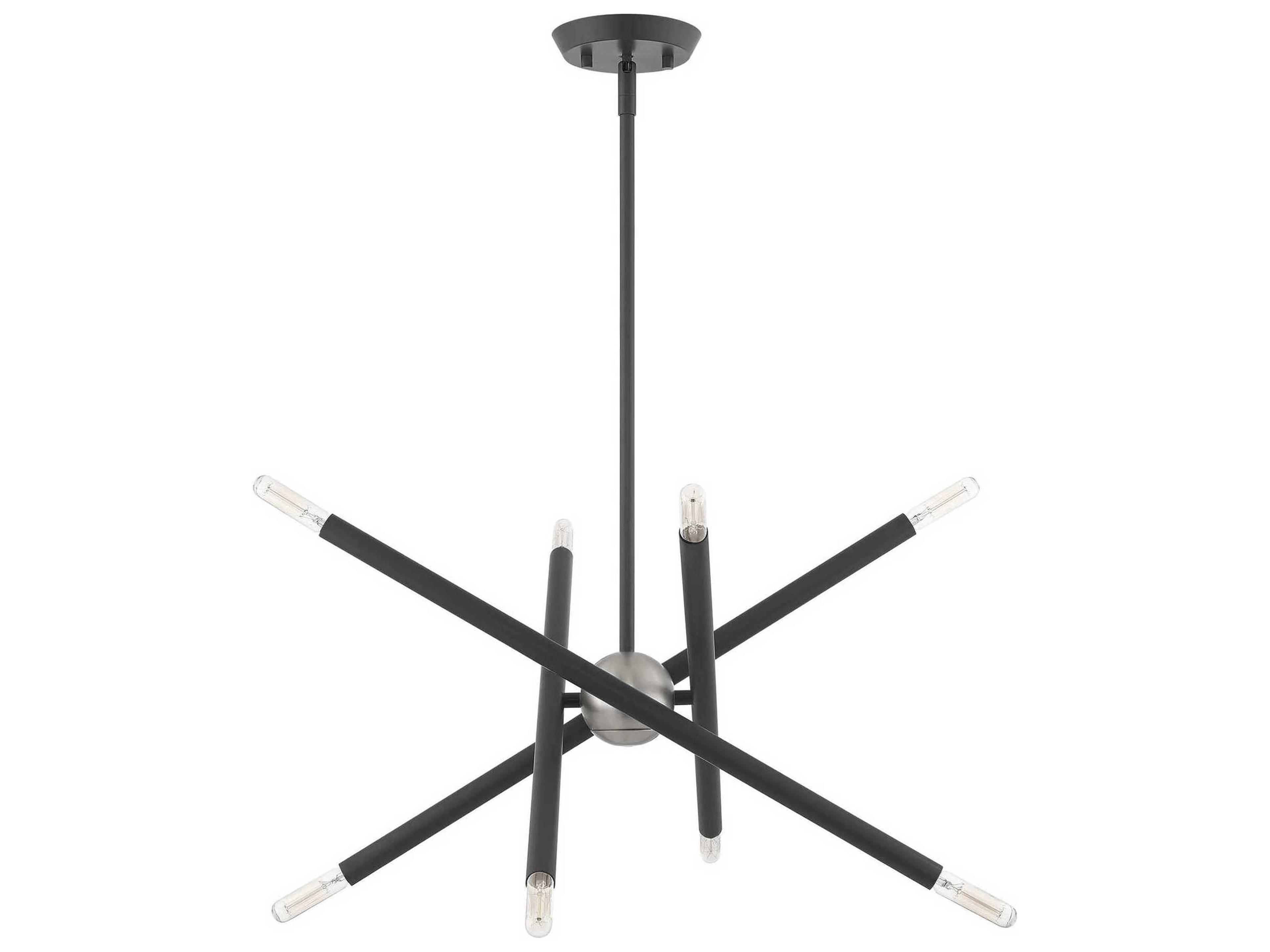 Livex Lighting Soho 8-Light Scandinavian Gray Candelabra Sputnik Chandelier