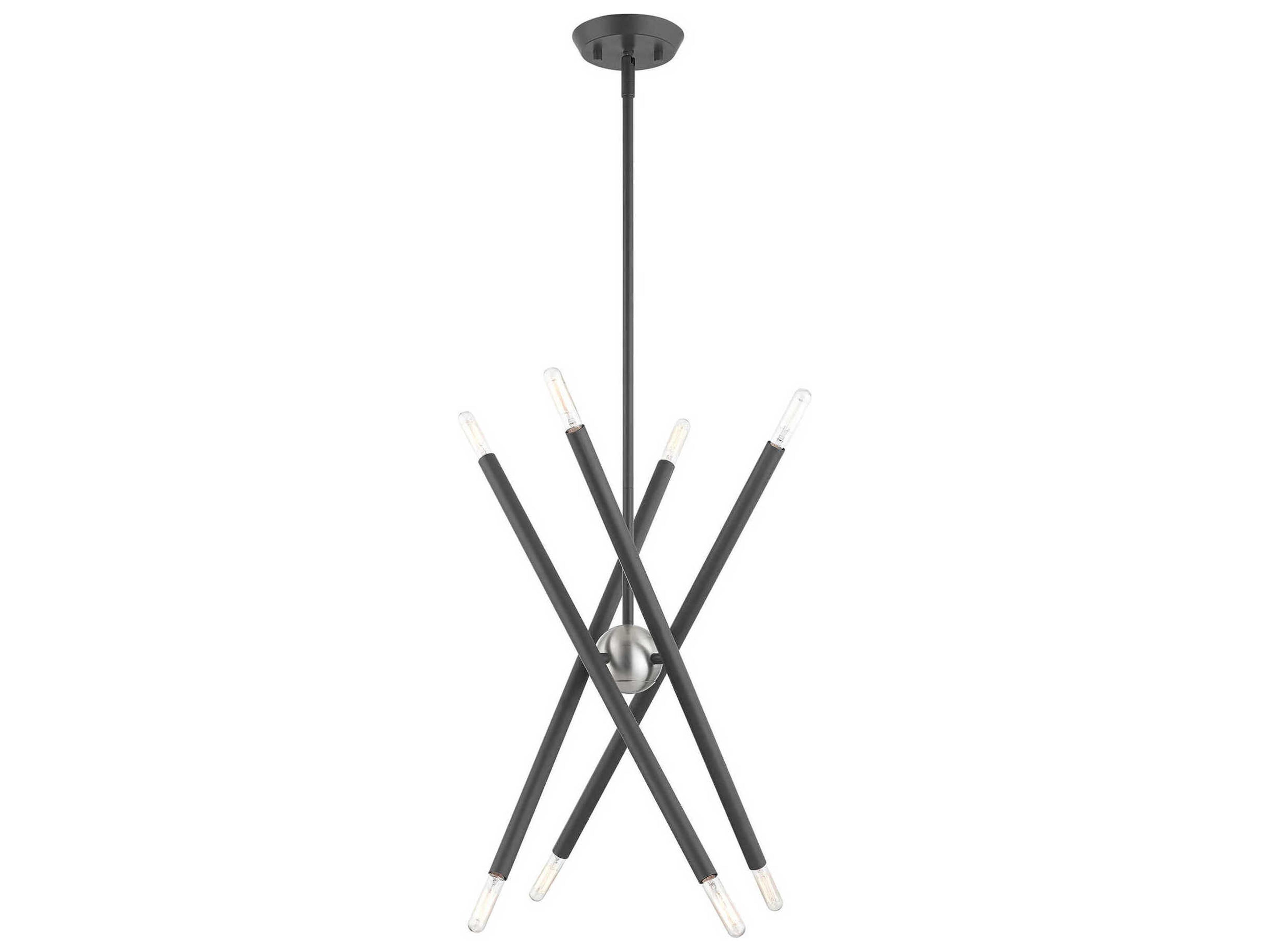Livex Lighting Soho 8-Light Scandinavian Gray Candelabra Sputnik Chandelier