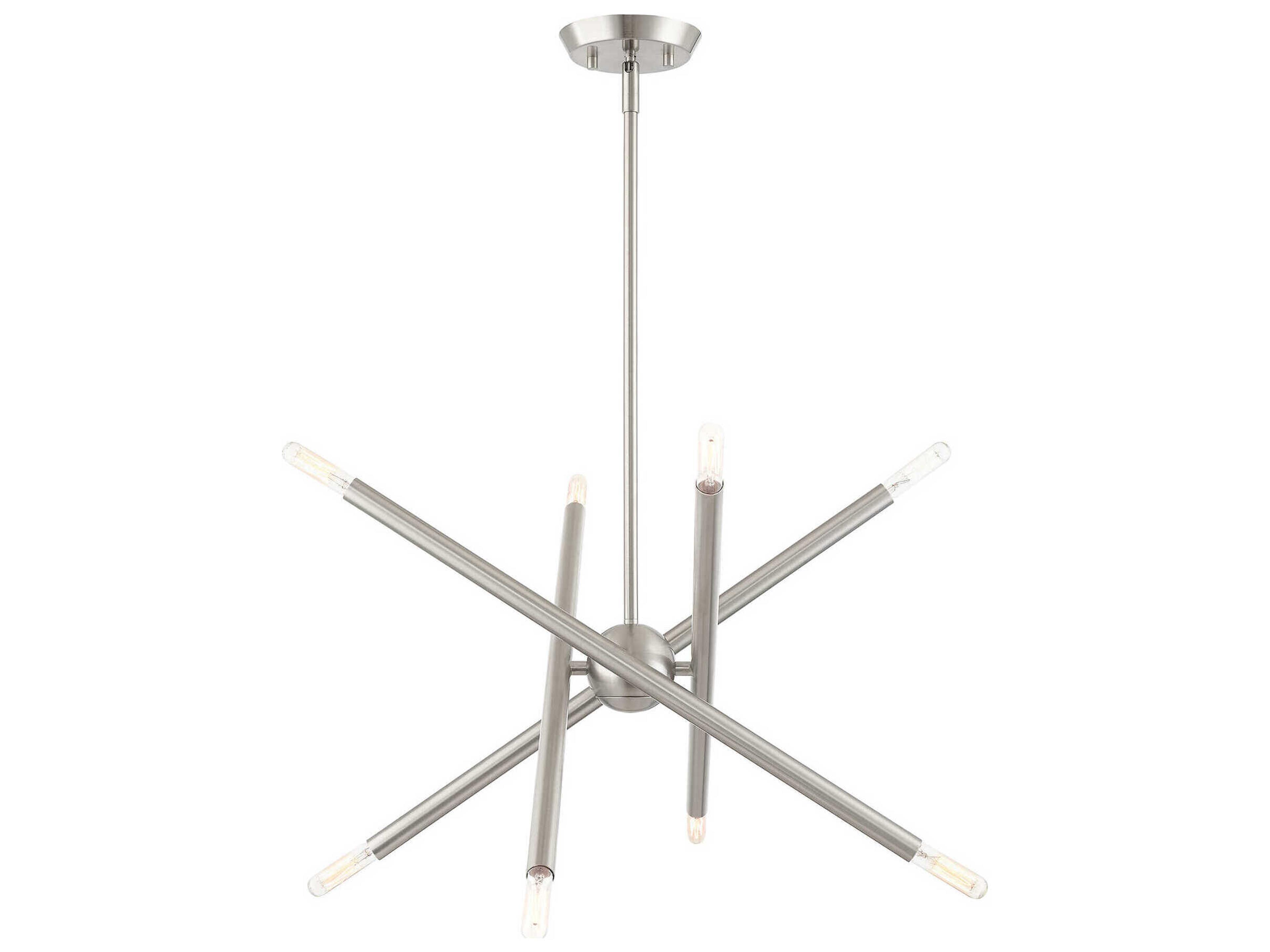 Livex Lighting Soho 8-Light Brushed Nickel Candelabra Sputnik Chandelier