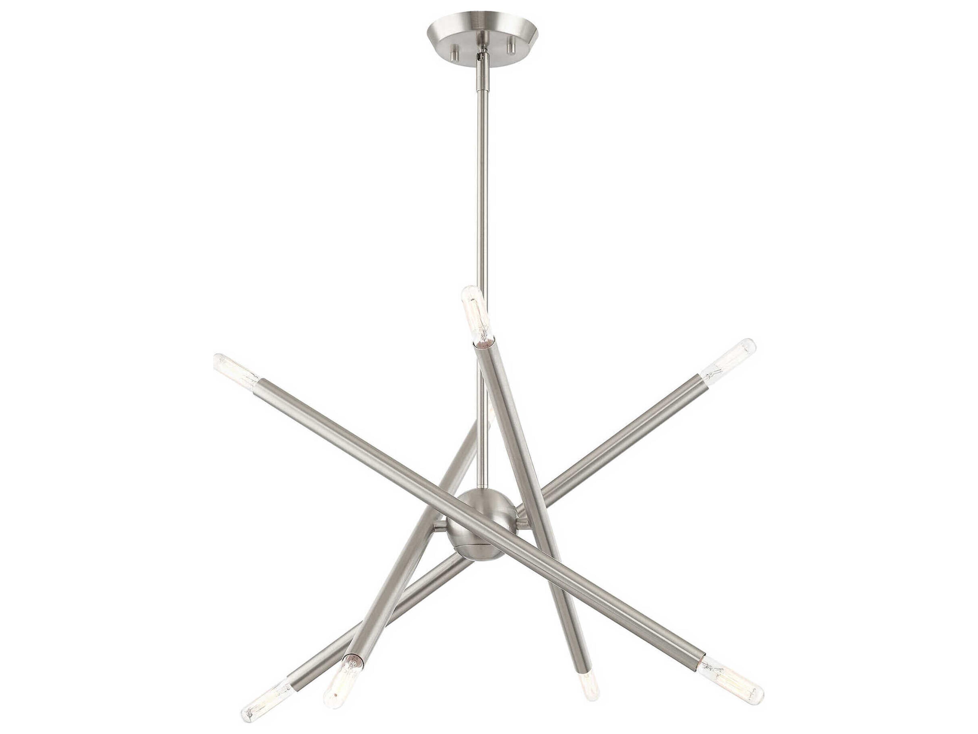 Livex Lighting Soho 8-Light Brushed Nickel Candelabra Sputnik Chandelier
