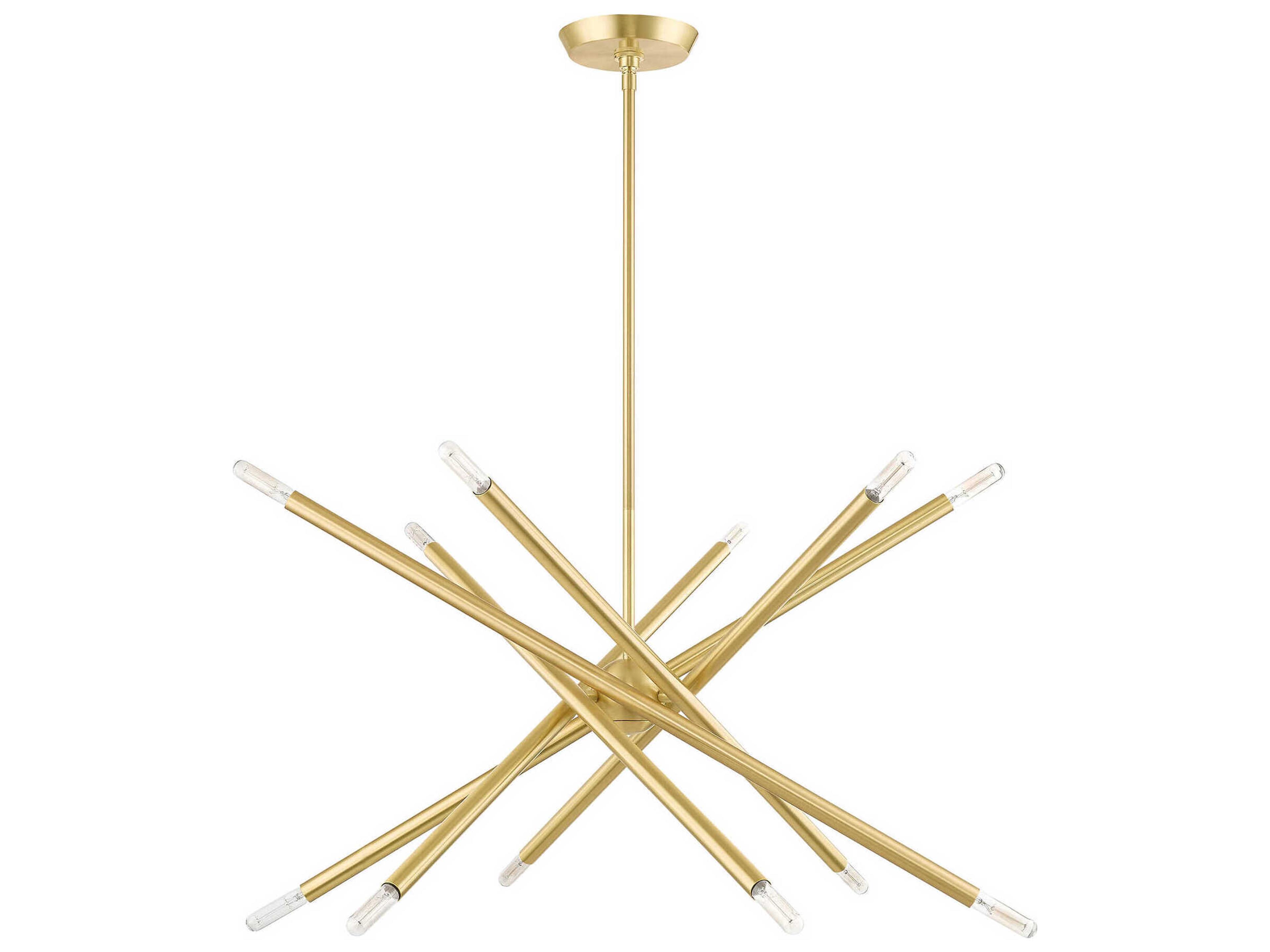 Livex Lighting Soho 12-Light Satin Brass Candelabra Sputnik Chandelier