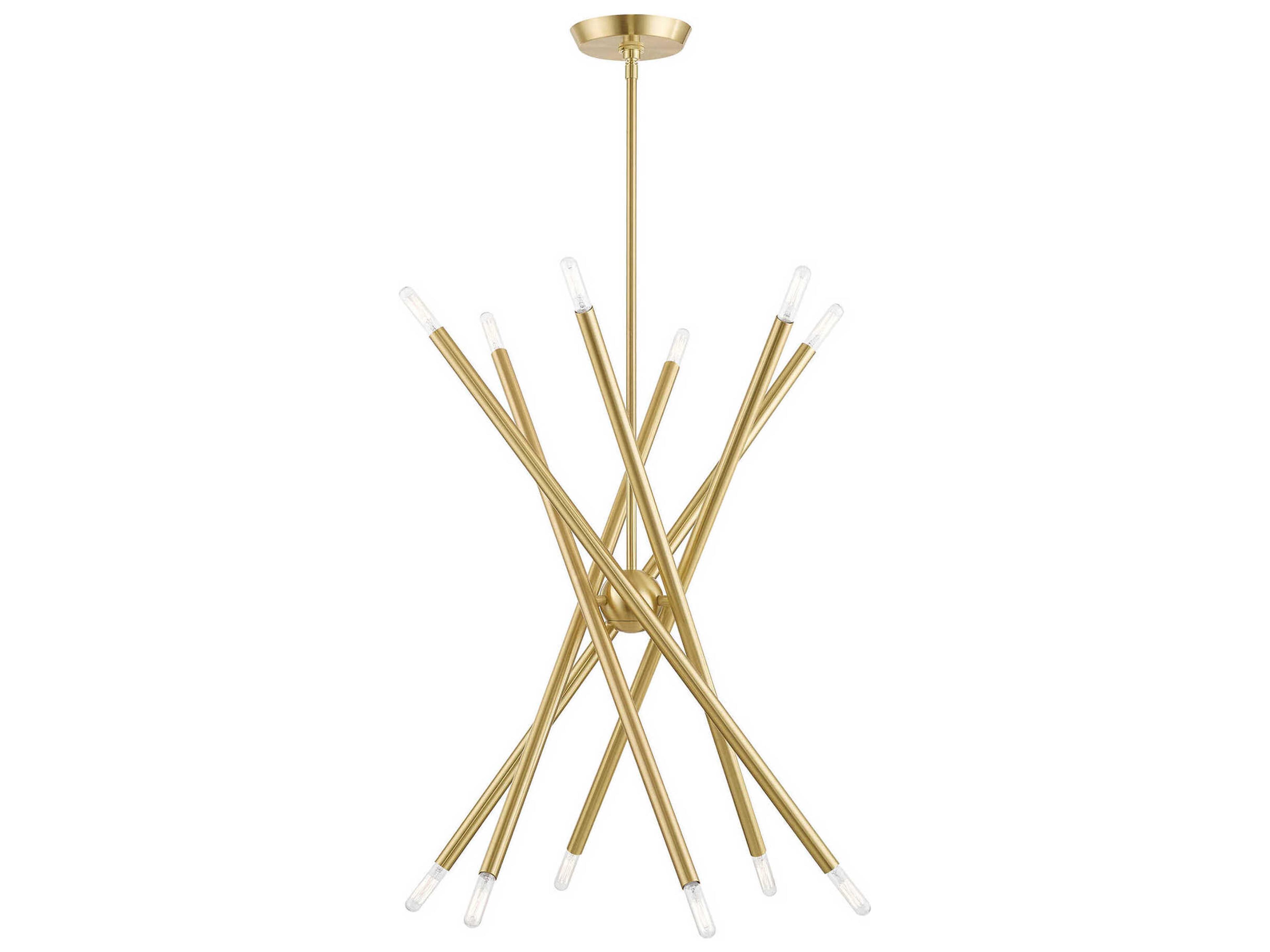 Livex Lighting Soho 12-Light Satin Brass Candelabra Sputnik Chandelier