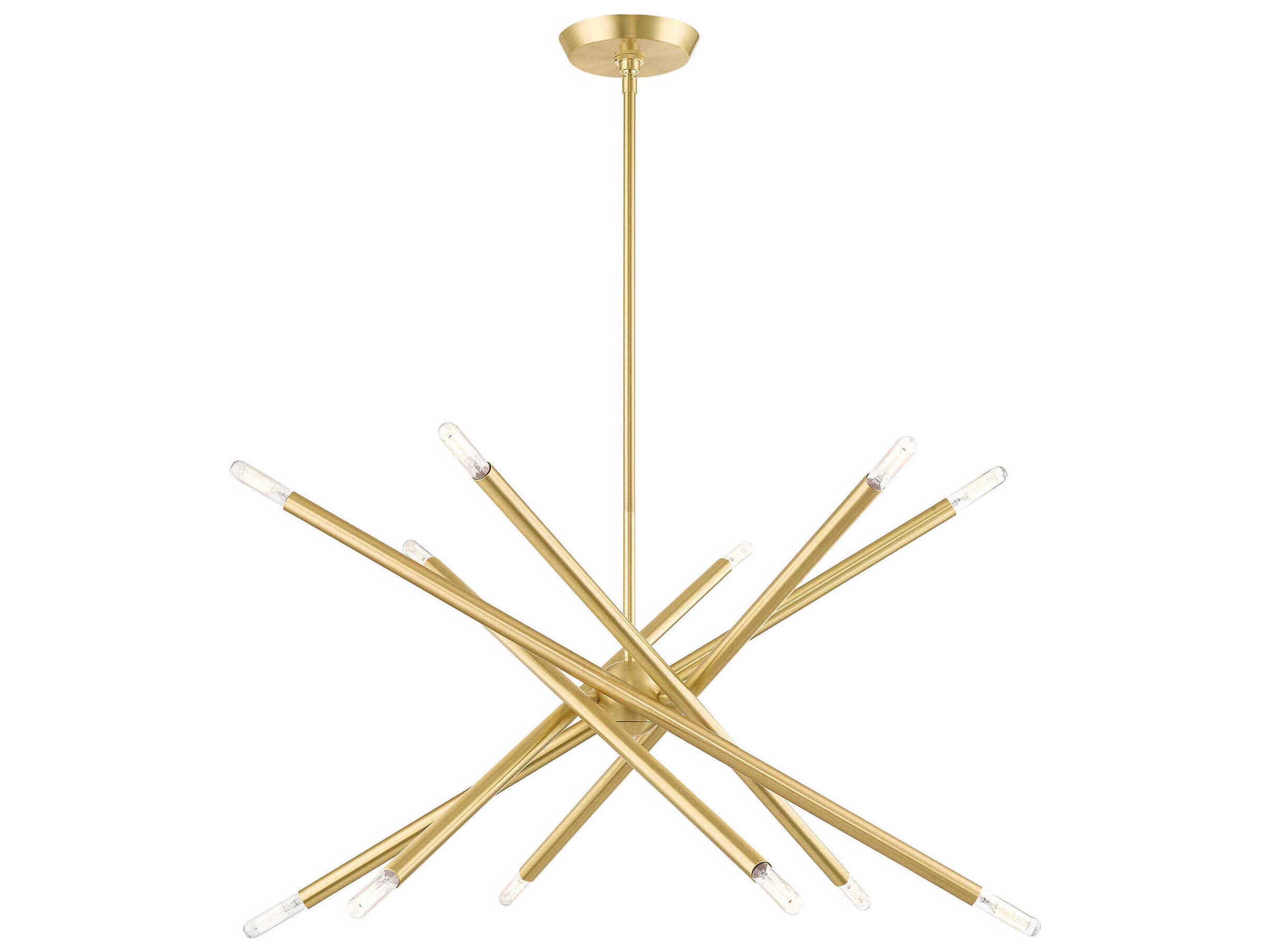 Livex Lighting Soho 12-Light Satin Brass Candelabra Sputnik Chandelier