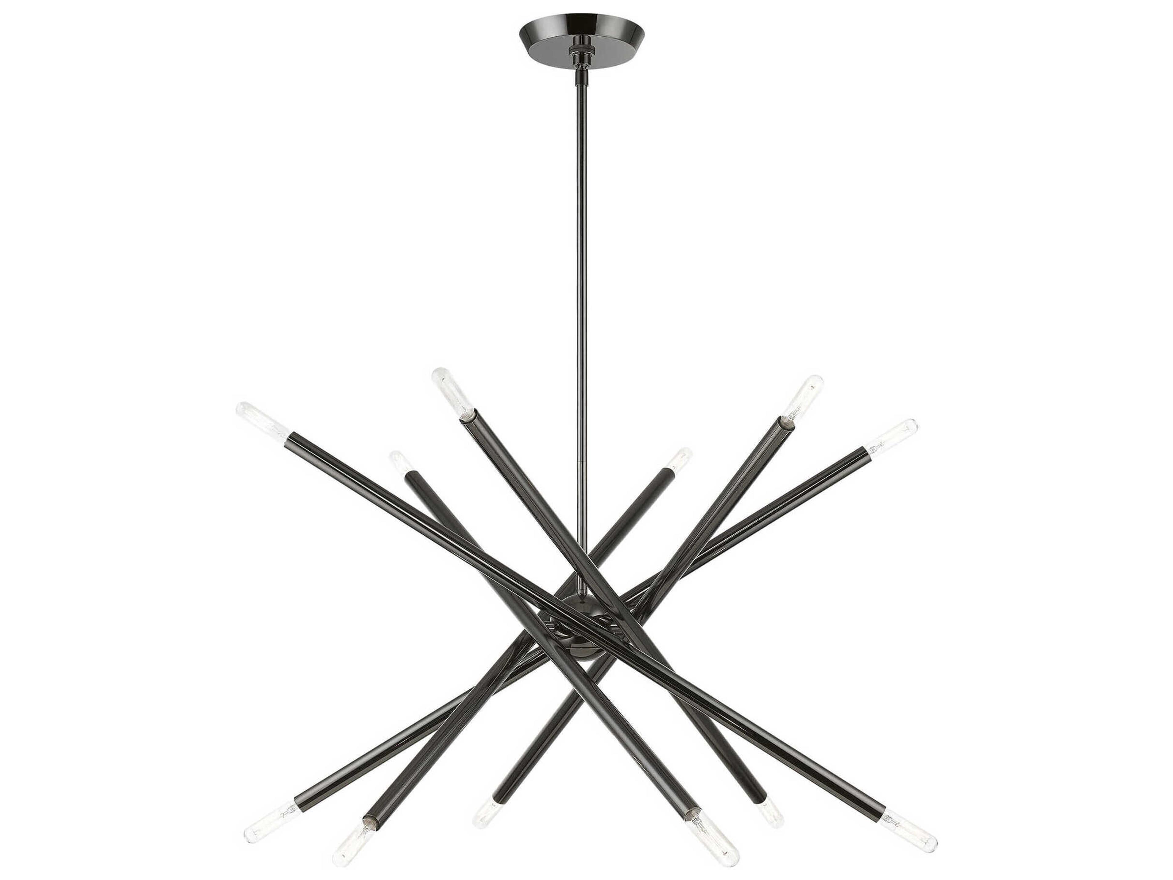 Soho 12-Light Black Chrome Linear Sputnik Pendant