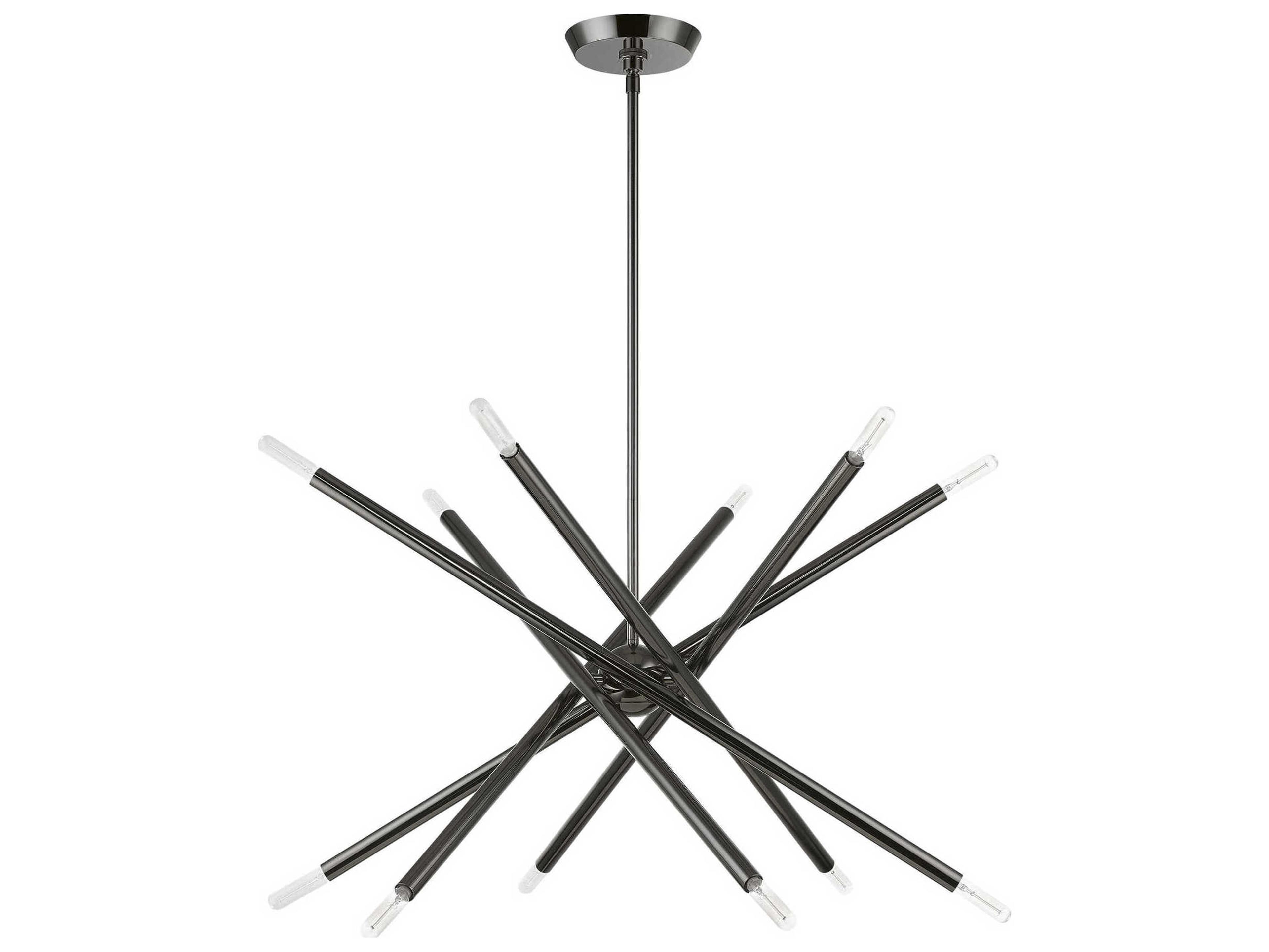 Livex Lighting Soho 12-Light Black Chrome Linear Sputnik Pendant