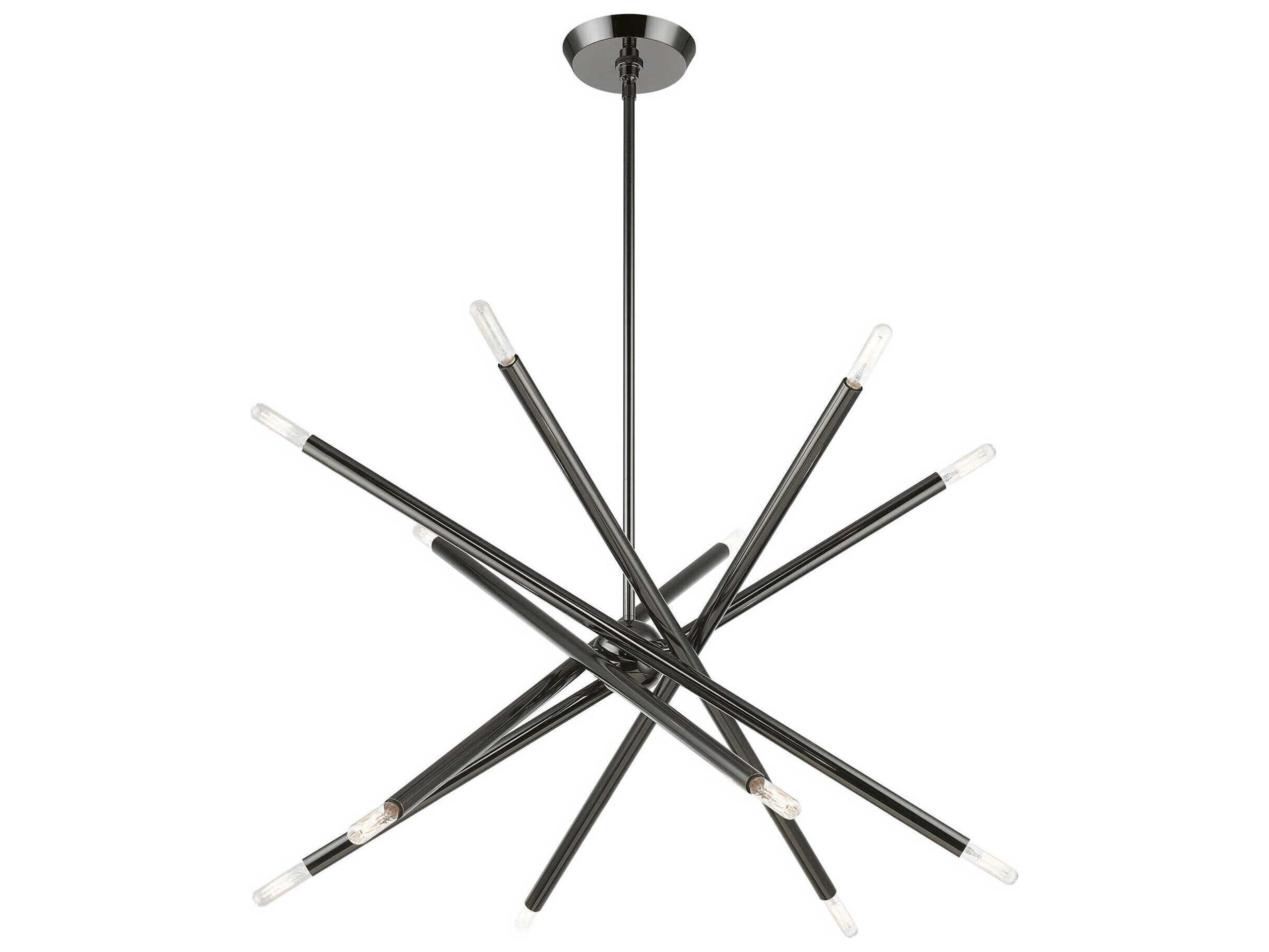 Livex Lighting Soho 12-Light Black Chrome Linear Sputnik Pendant