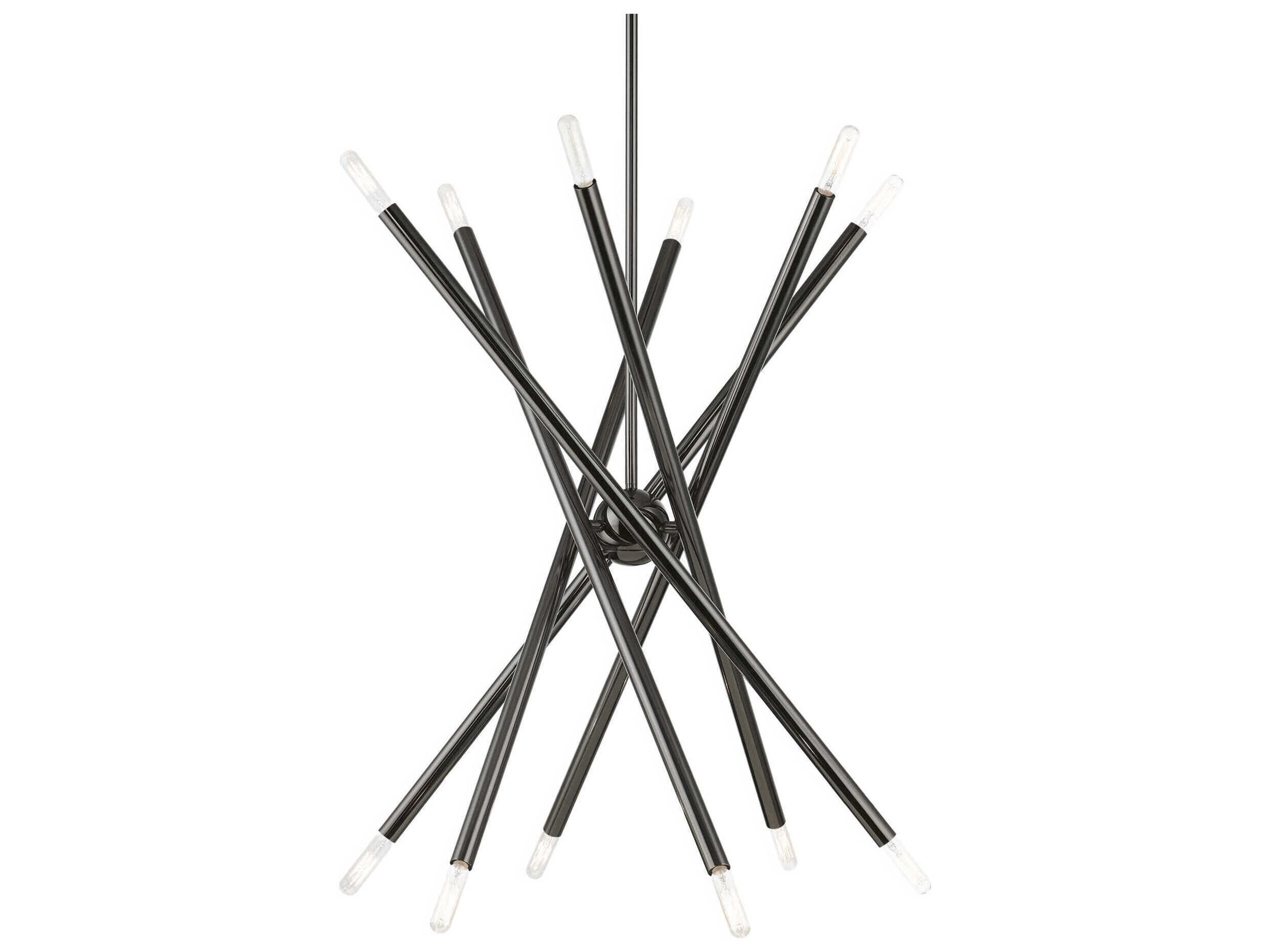 Livex Lighting Soho 12-Light Black Chrome Linear Sputnik Pendant