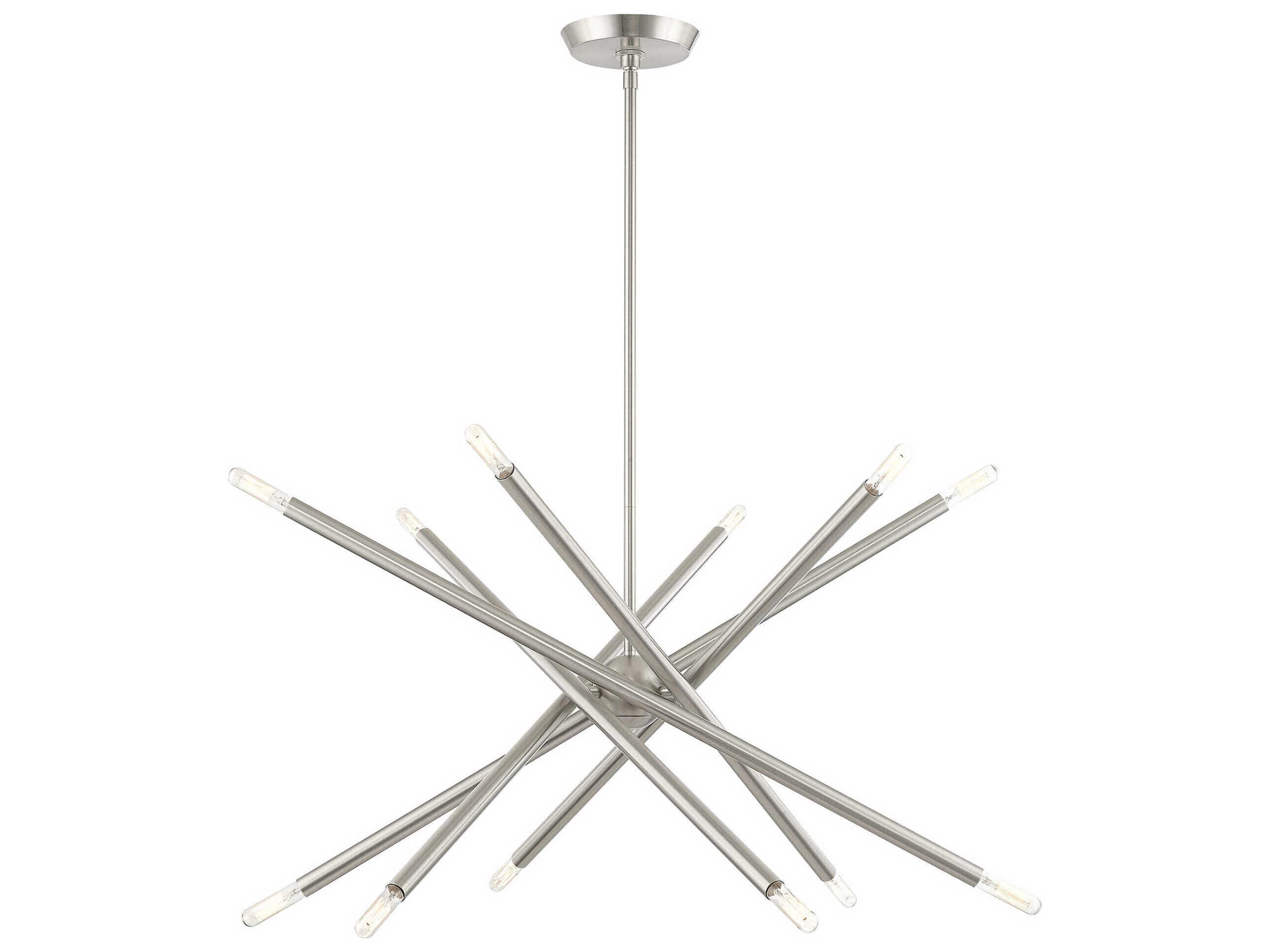 Soho 12-Light Brushed Nickel Candelabra Sputnik Chandelier