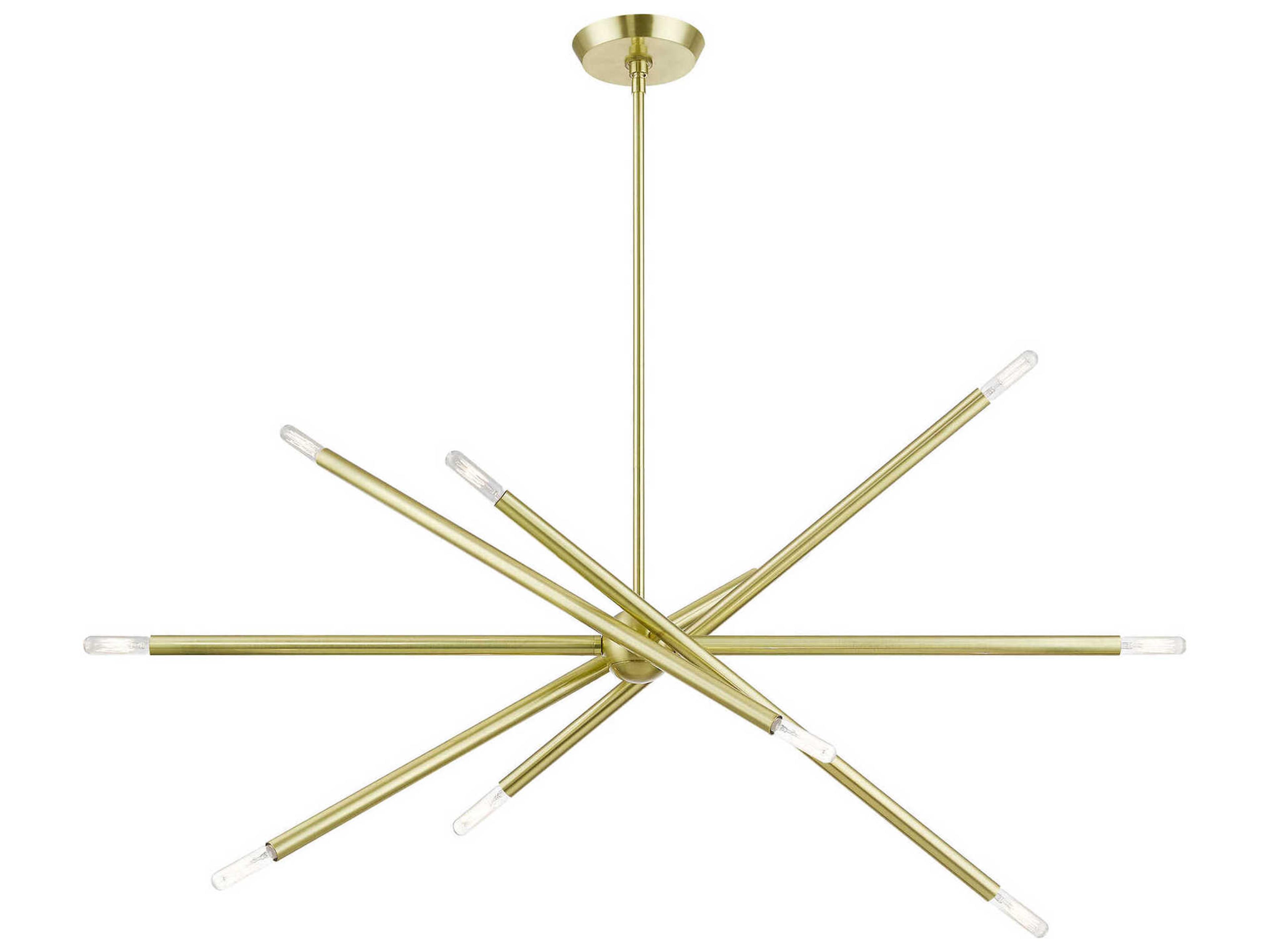 Livex Lighting Soho 10-Light Satin Brass Linear Sputnik Island Pendant