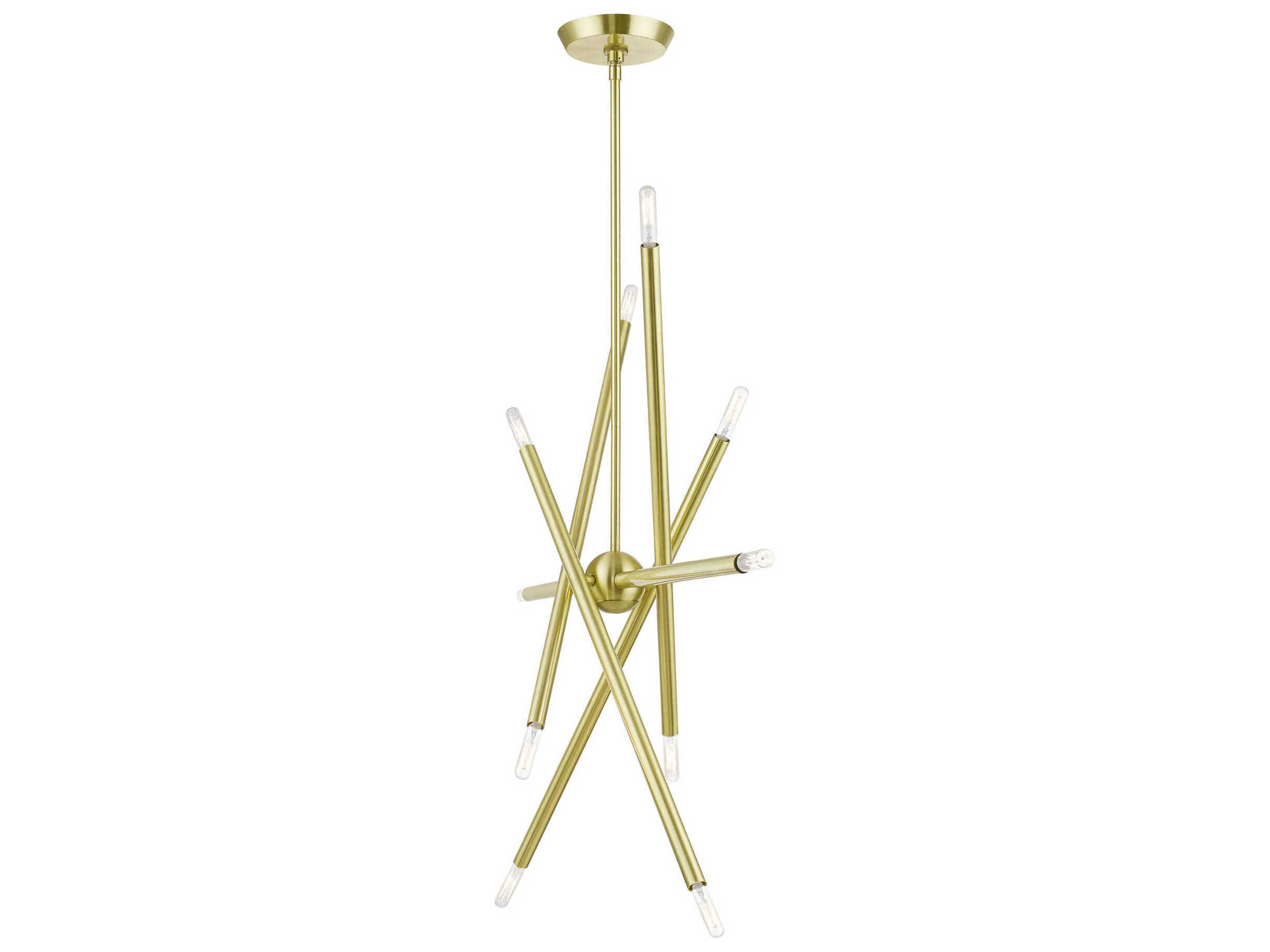 Livex Lighting Soho 10-Light Satin Brass Linear Sputnik Island Pendant