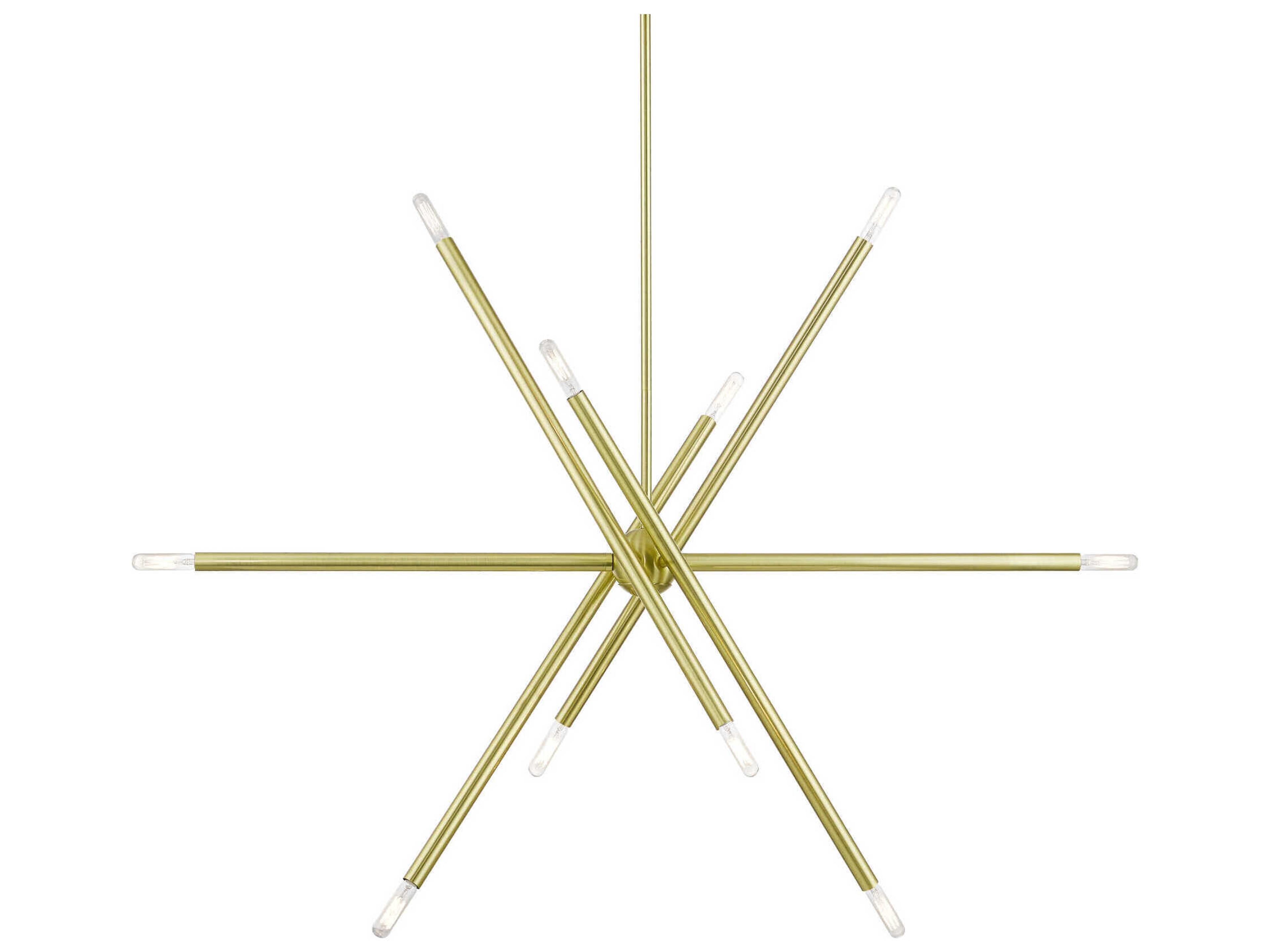 Livex Lighting Soho 10-Light Satin Brass Linear Sputnik Island Pendant