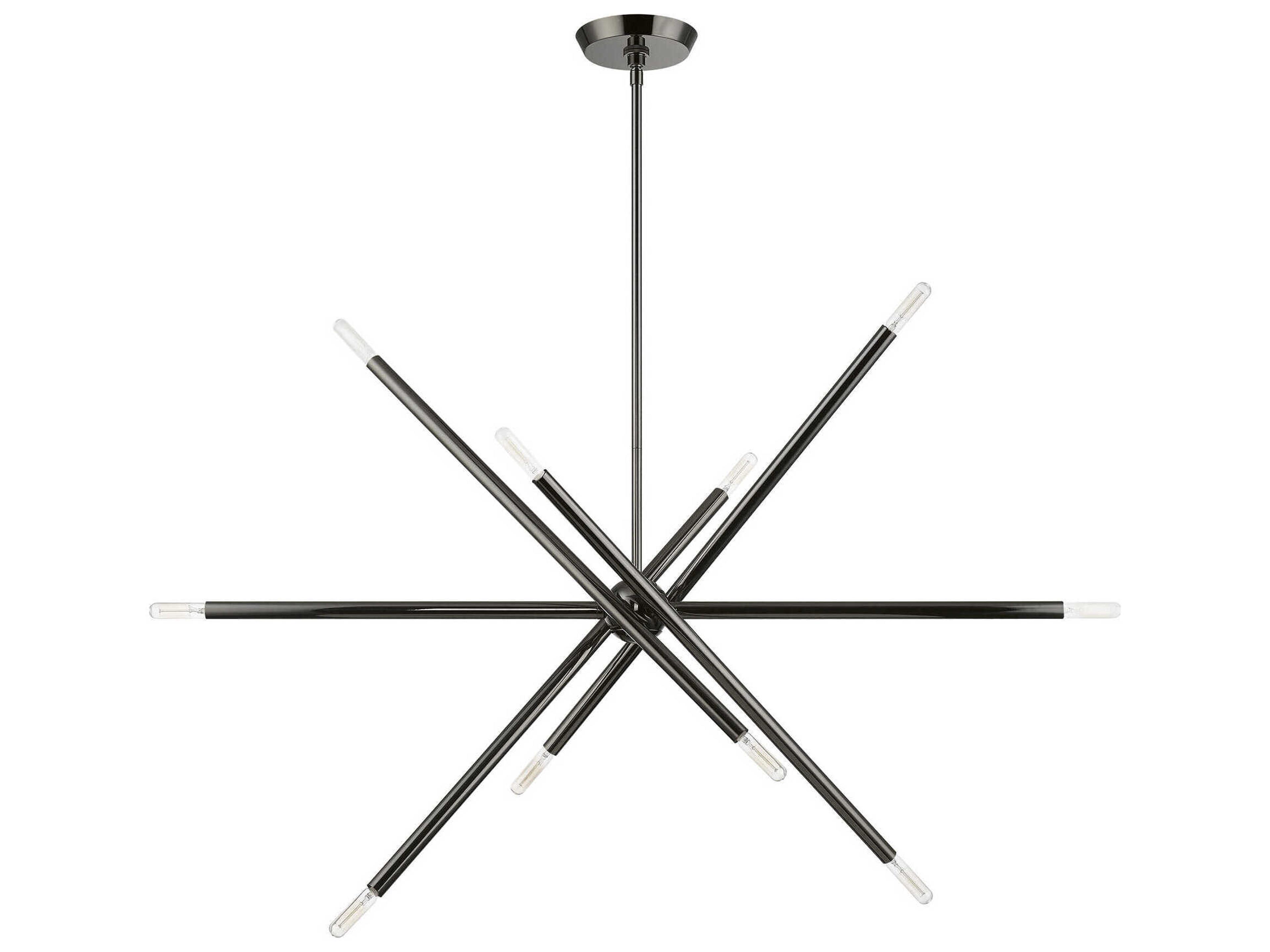 Livex Lighting Soho 10-Light Black Chrome Linear Sputnik Island Pendant