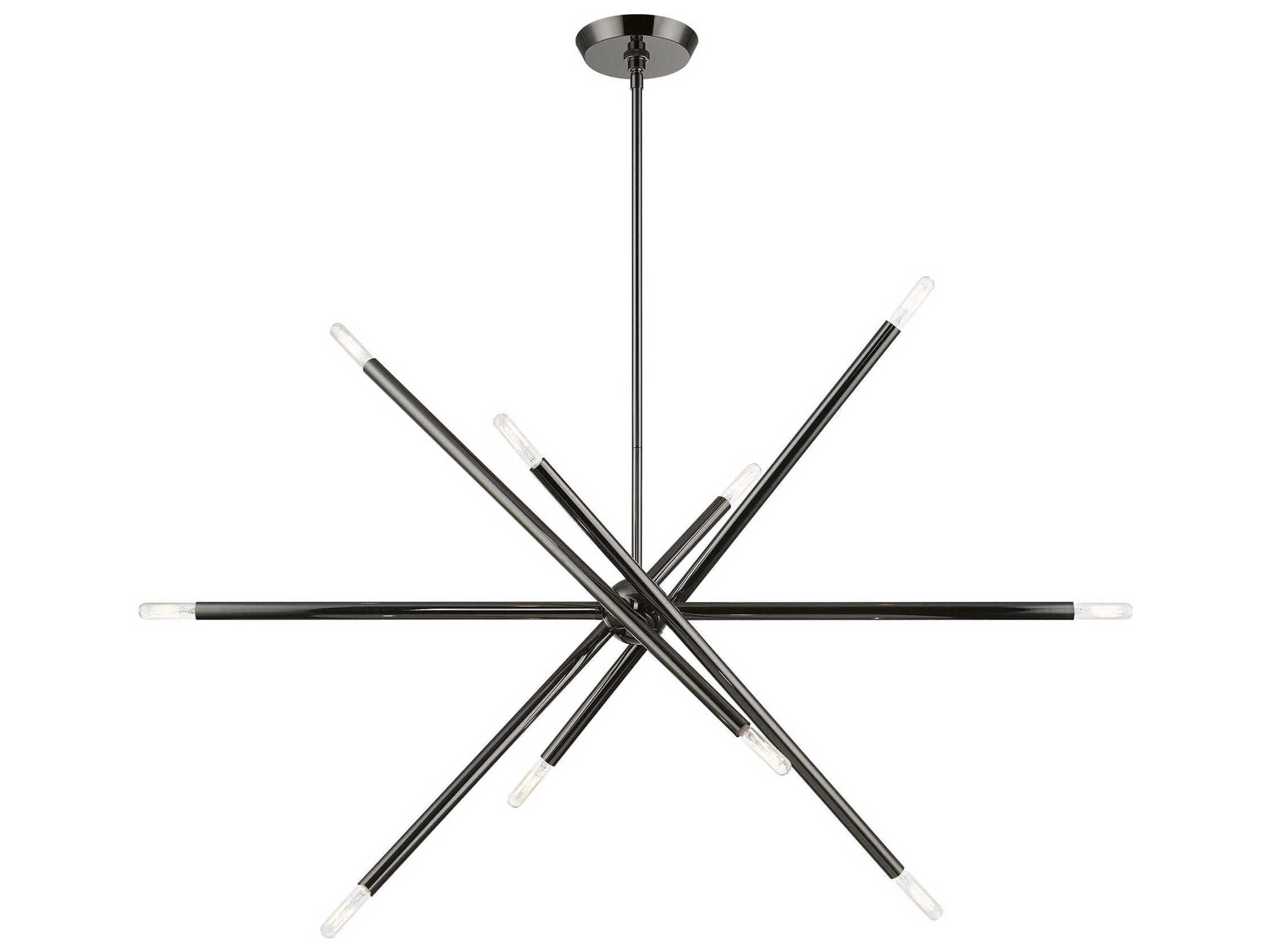Livex Lighting Soho 10-Light Black Chrome Linear Sputnik Island Pendant