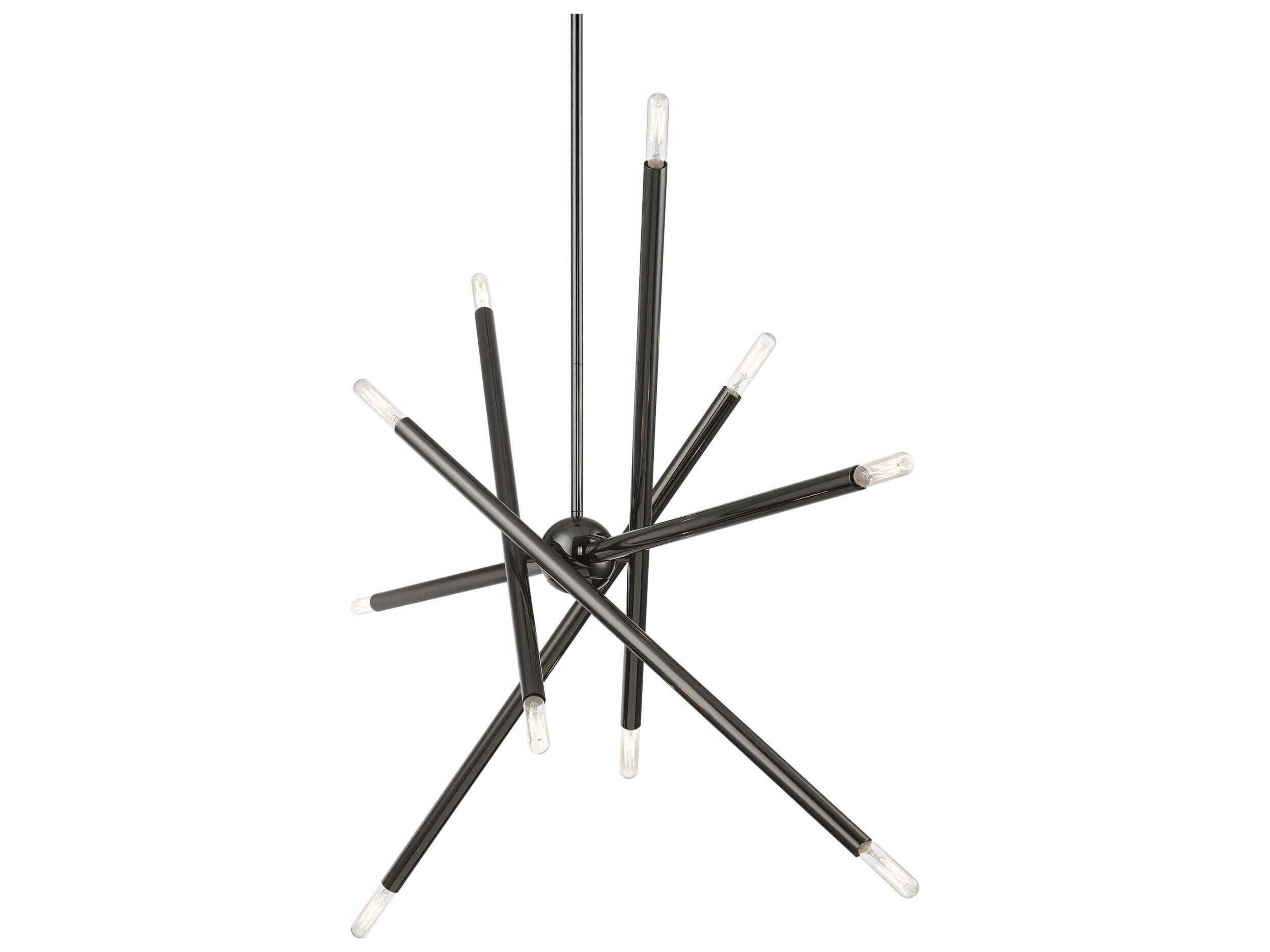 Livex Lighting Soho 10-Light Black Chrome Linear Sputnik Island Pendant