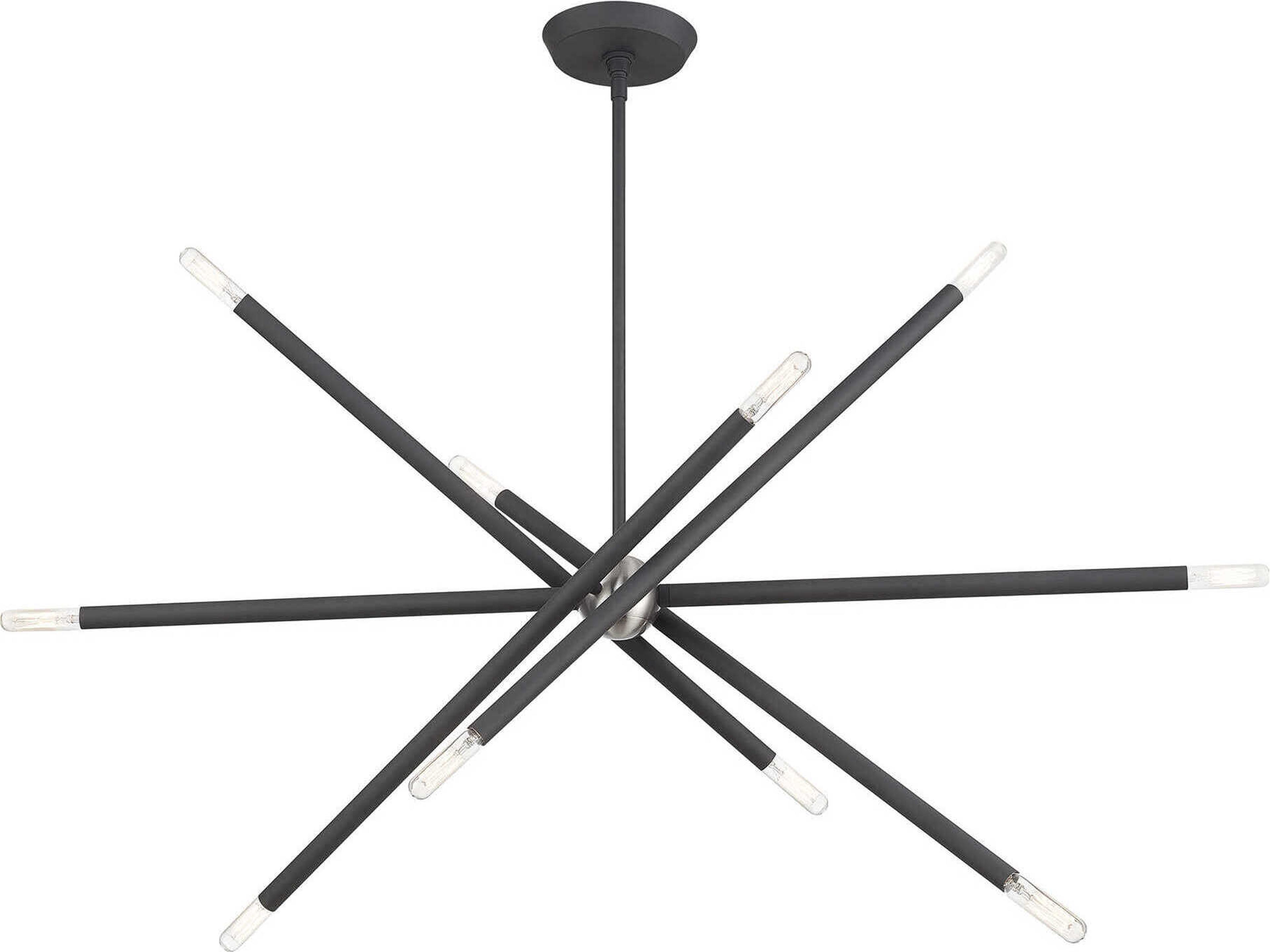 Livex Lighting Soho 10-Light Scandinavian Gray Brushed Nickel Pendant