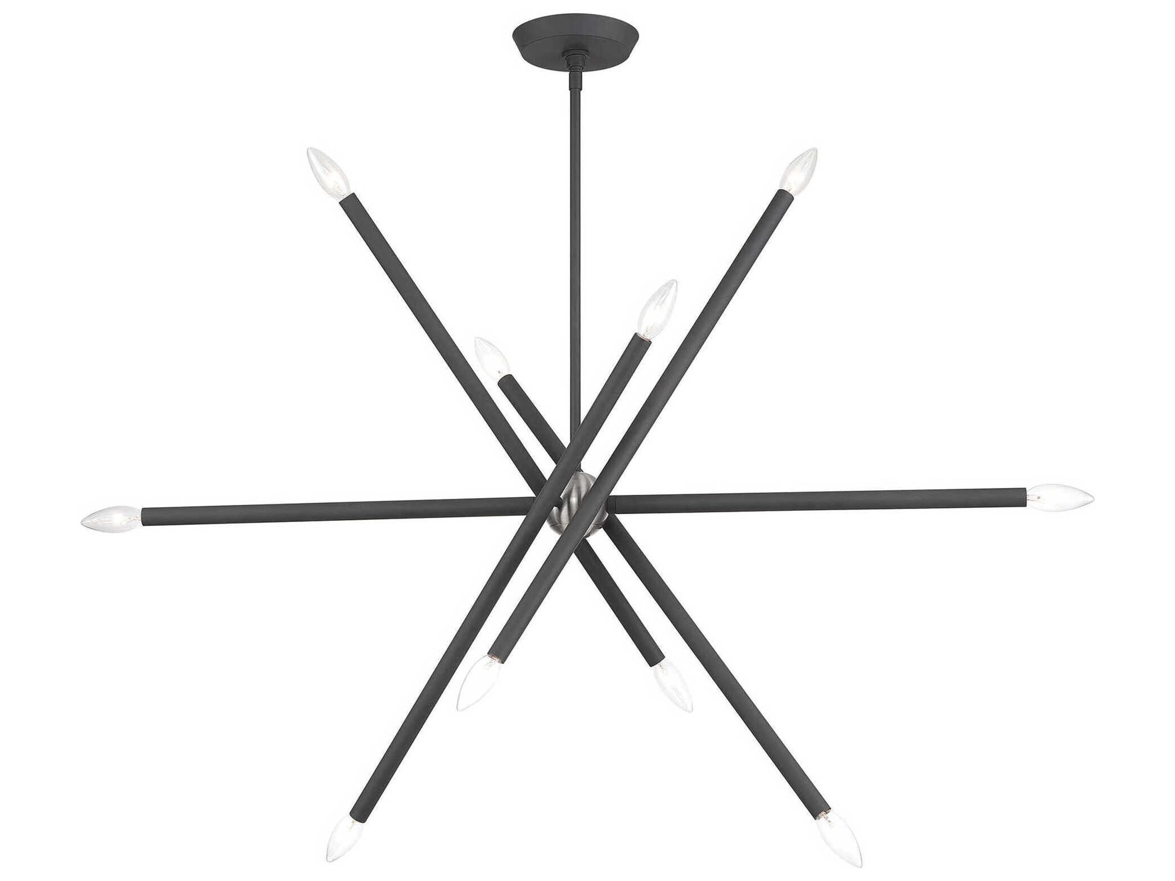 Livex Lighting Soho 10-Light Scandinavian Gray Brushed Nickel Pendant