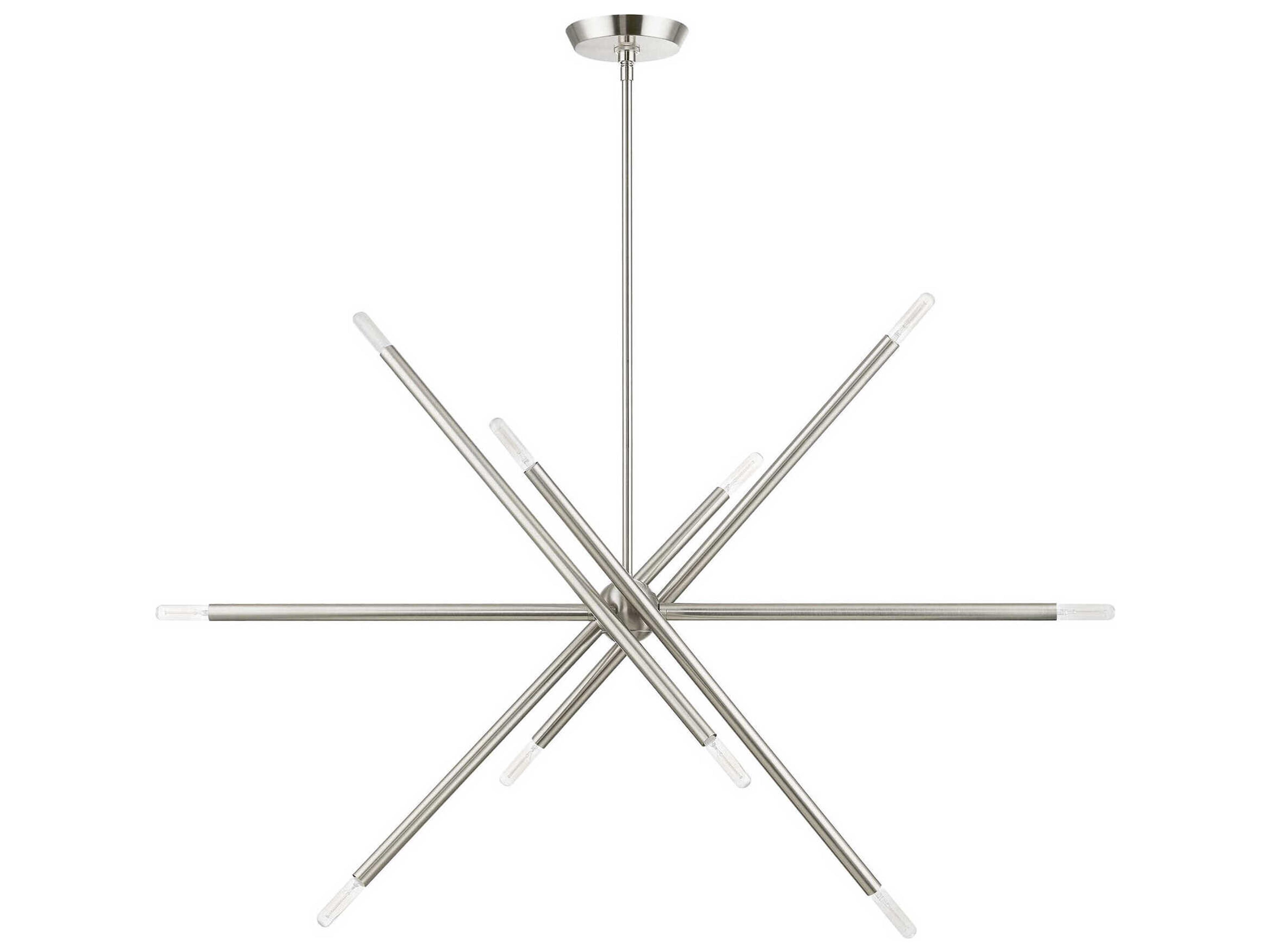 Livex Lighting Soho 10-Light Brushed Nickel Linear Sputnik Island Pendant