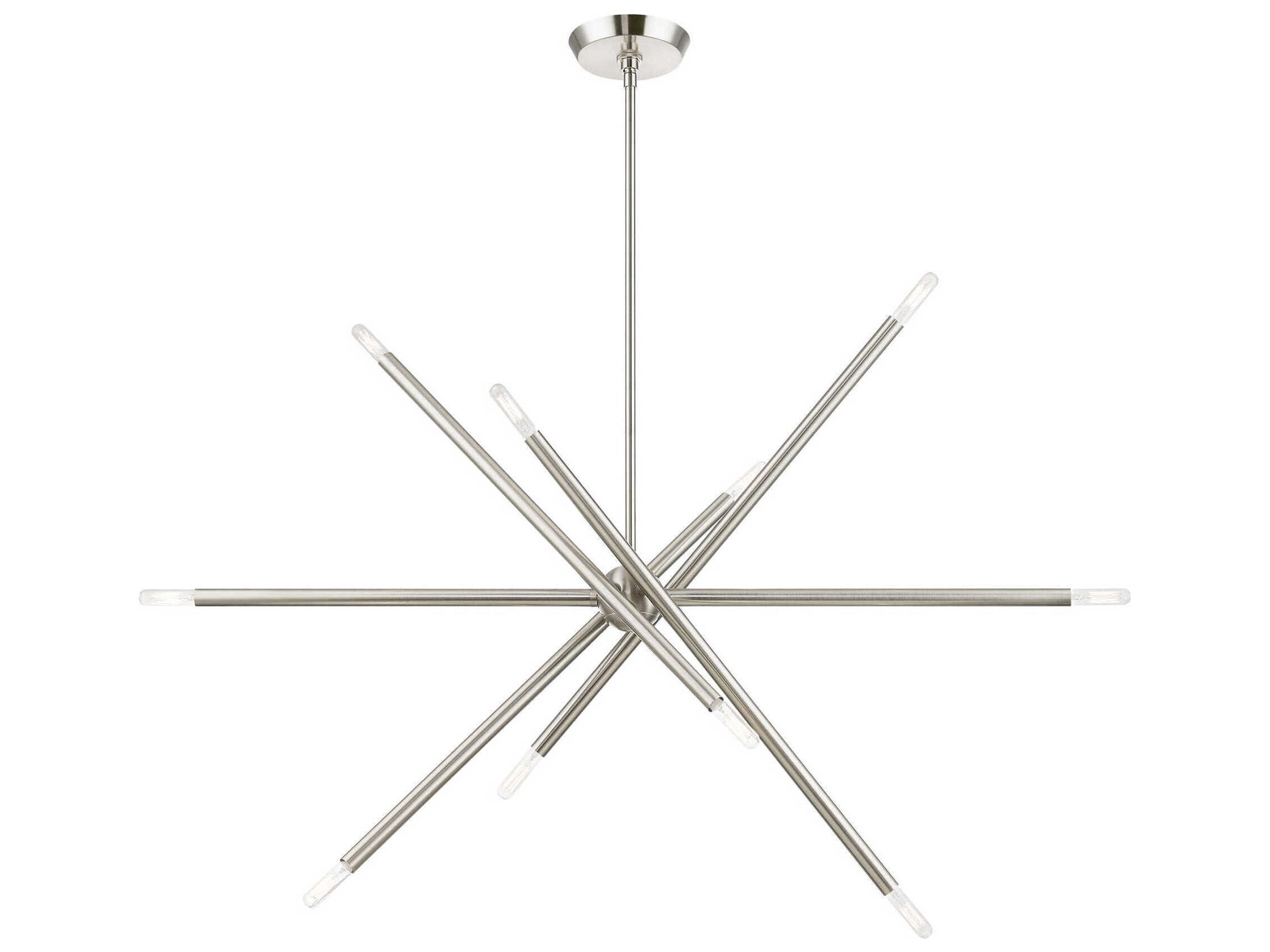Livex Lighting Soho 10-Light Brushed Nickel Linear Sputnik Island Pendant
