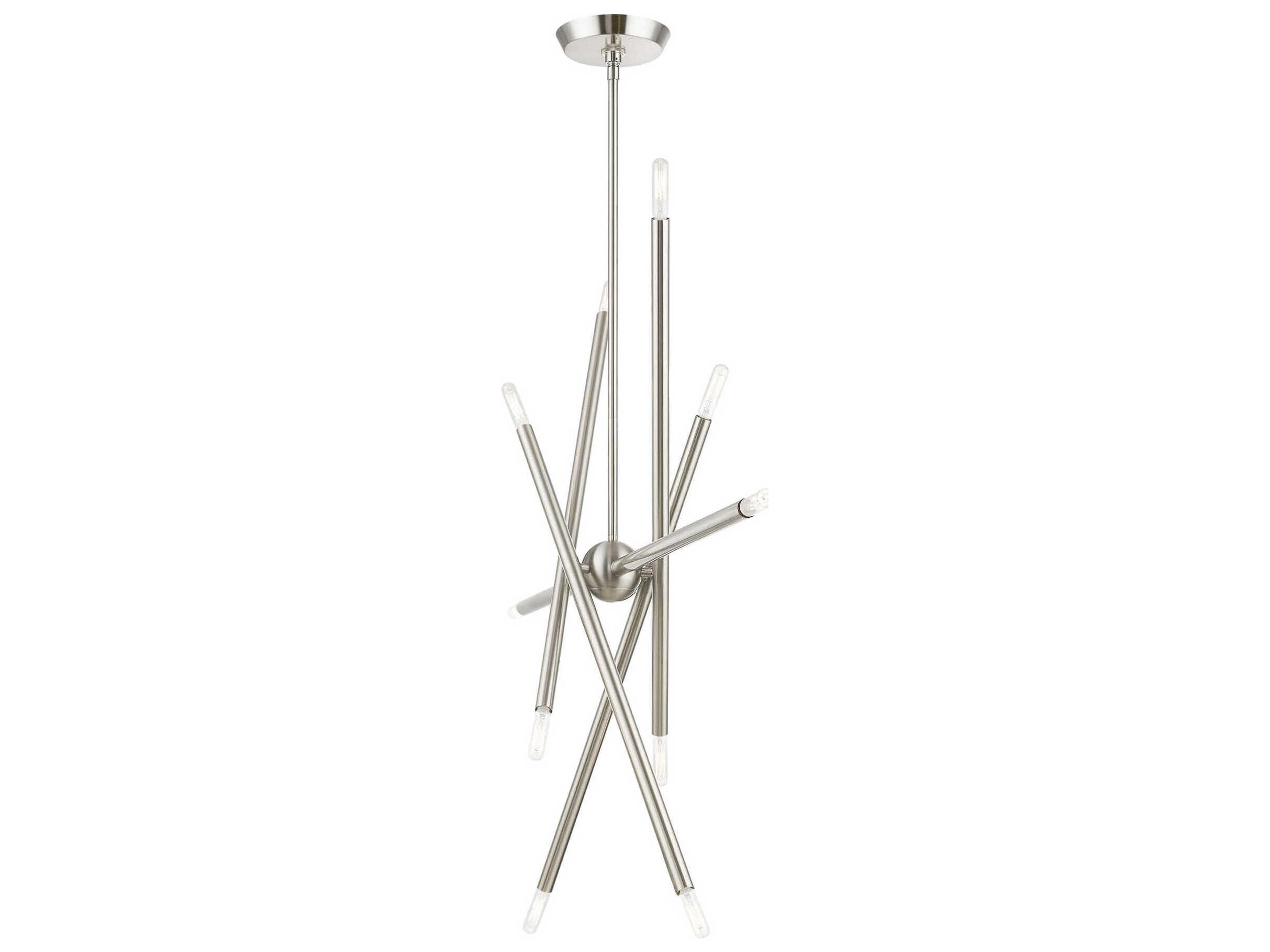 Livex Lighting Soho 10-Light Brushed Nickel Linear Sputnik Island Pendant