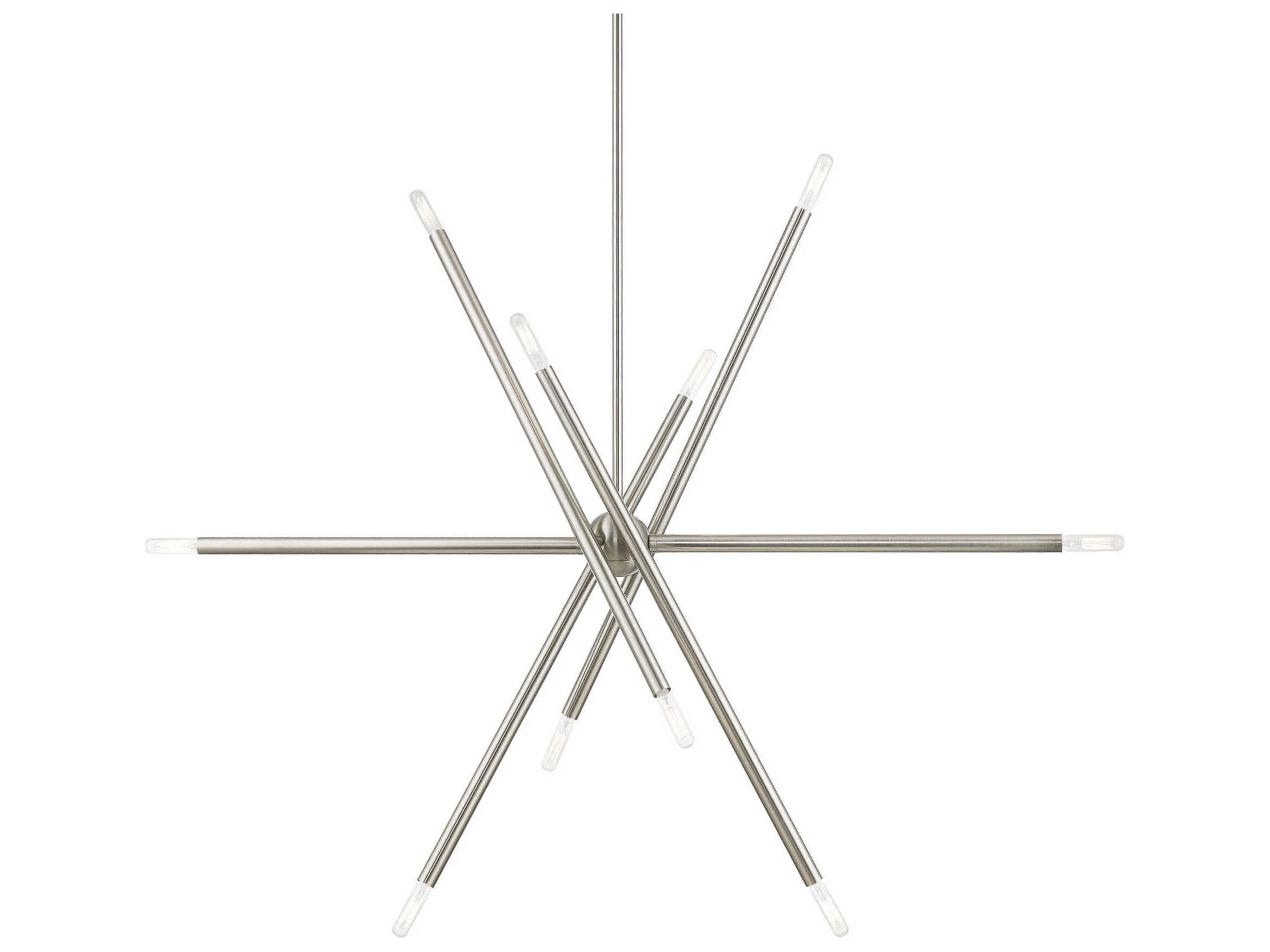 Livex Lighting Soho 10-Light Brushed Nickel Linear Sputnik Island Pendant
