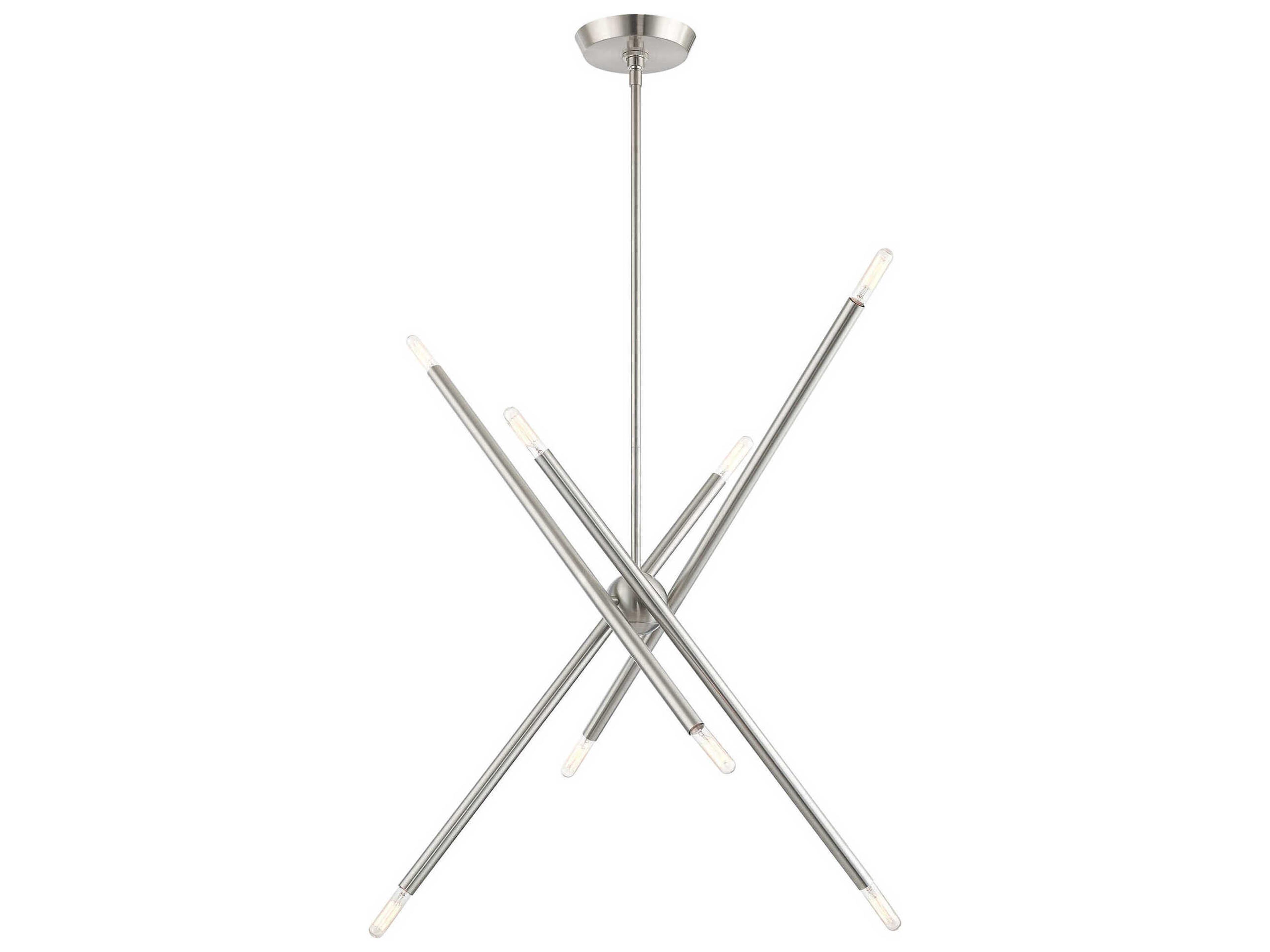 Livex Lighting Soho 8-Light Brushed Nickel Linear Island Pendant