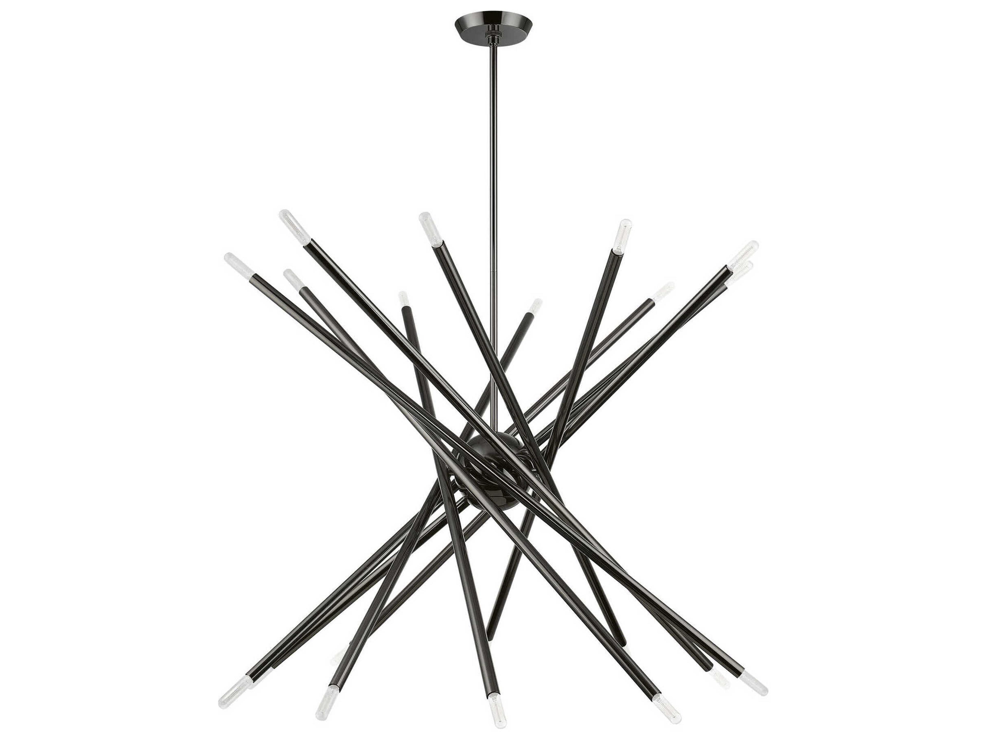Livex Lighting Soho 20-Light Black Chrome Linear Sputnik Pendant