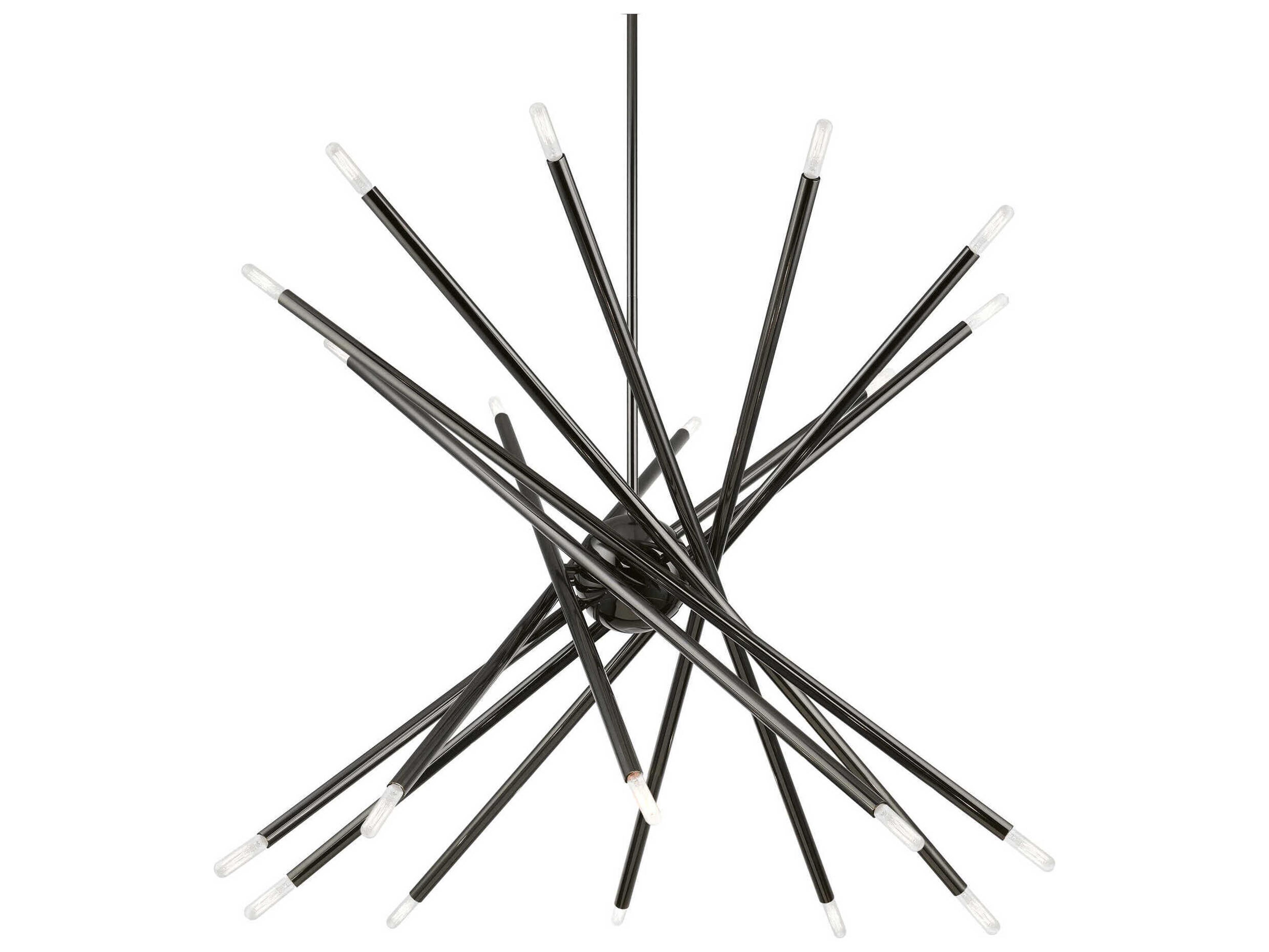 Livex Lighting Soho 20-Light Black Chrome Linear Sputnik Pendant