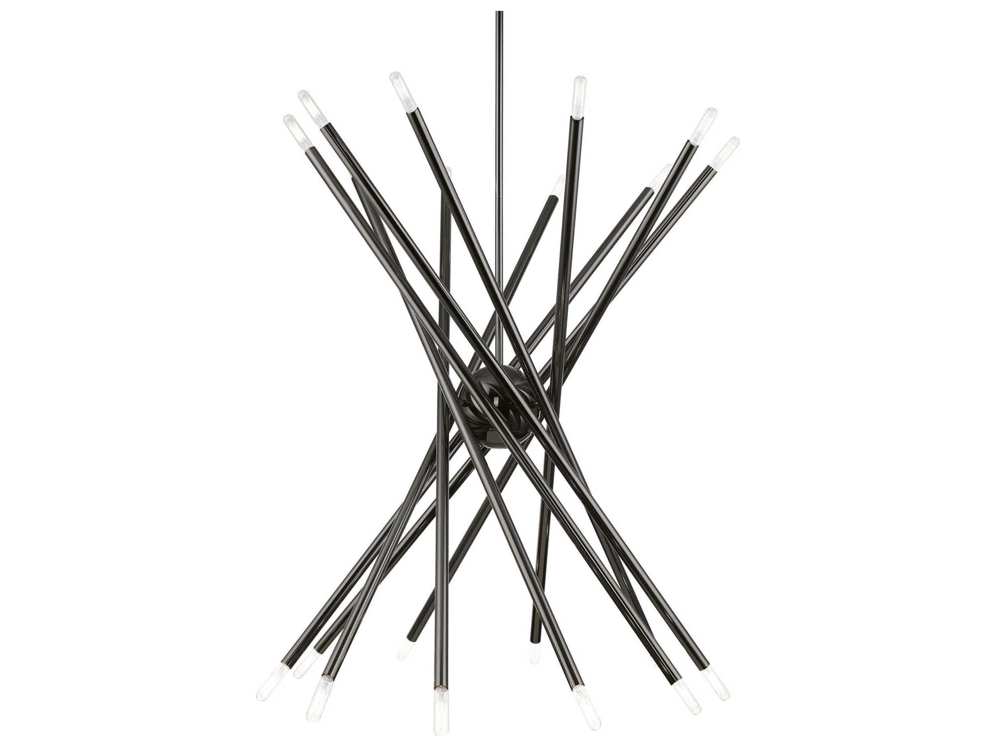 Livex Lighting Soho 20-Light Black Chrome Linear Sputnik Pendant