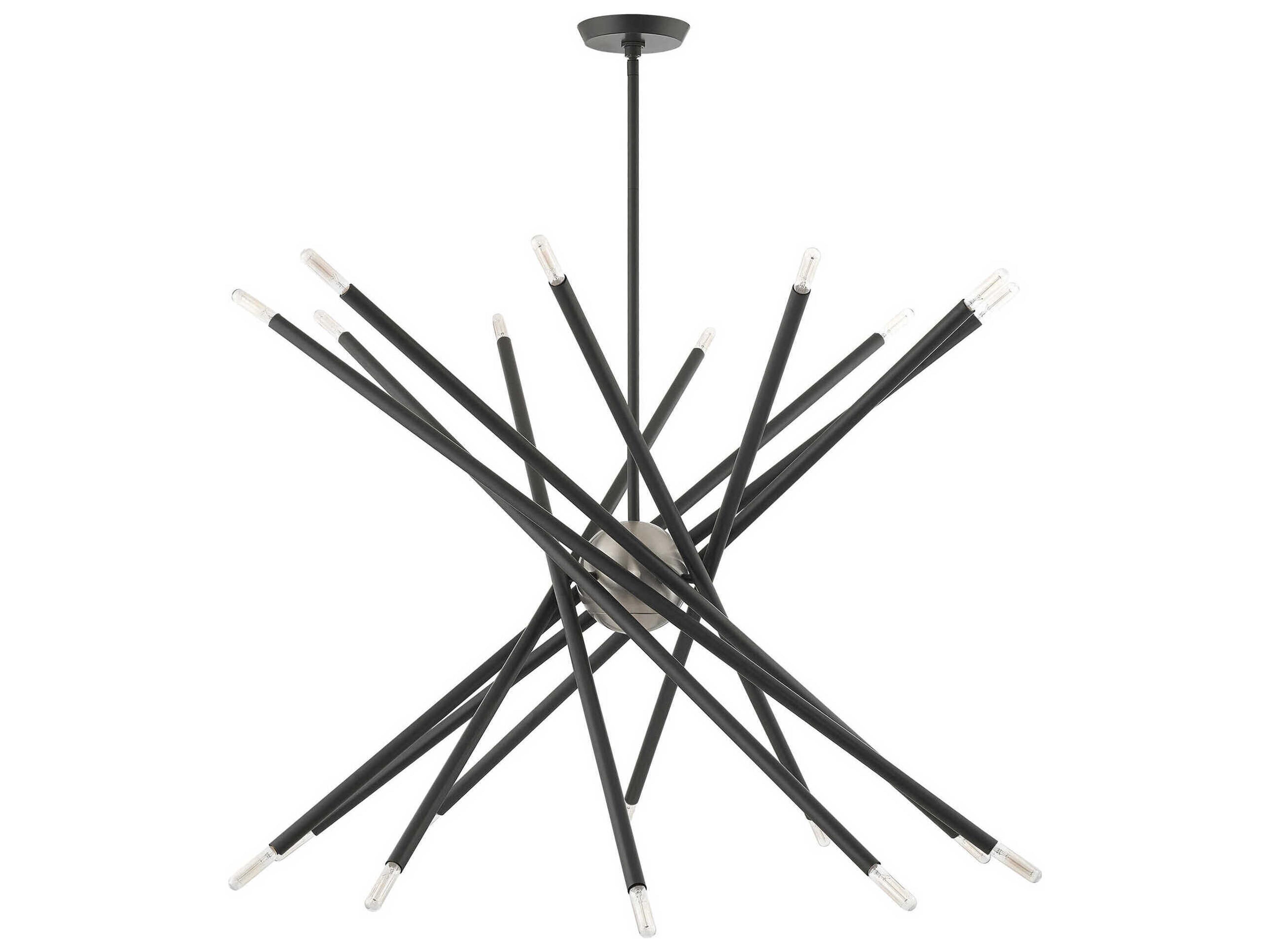 Livex Lighting Soho 20-Light Scandinavian Gray Candelabra Sputnik Chandelier