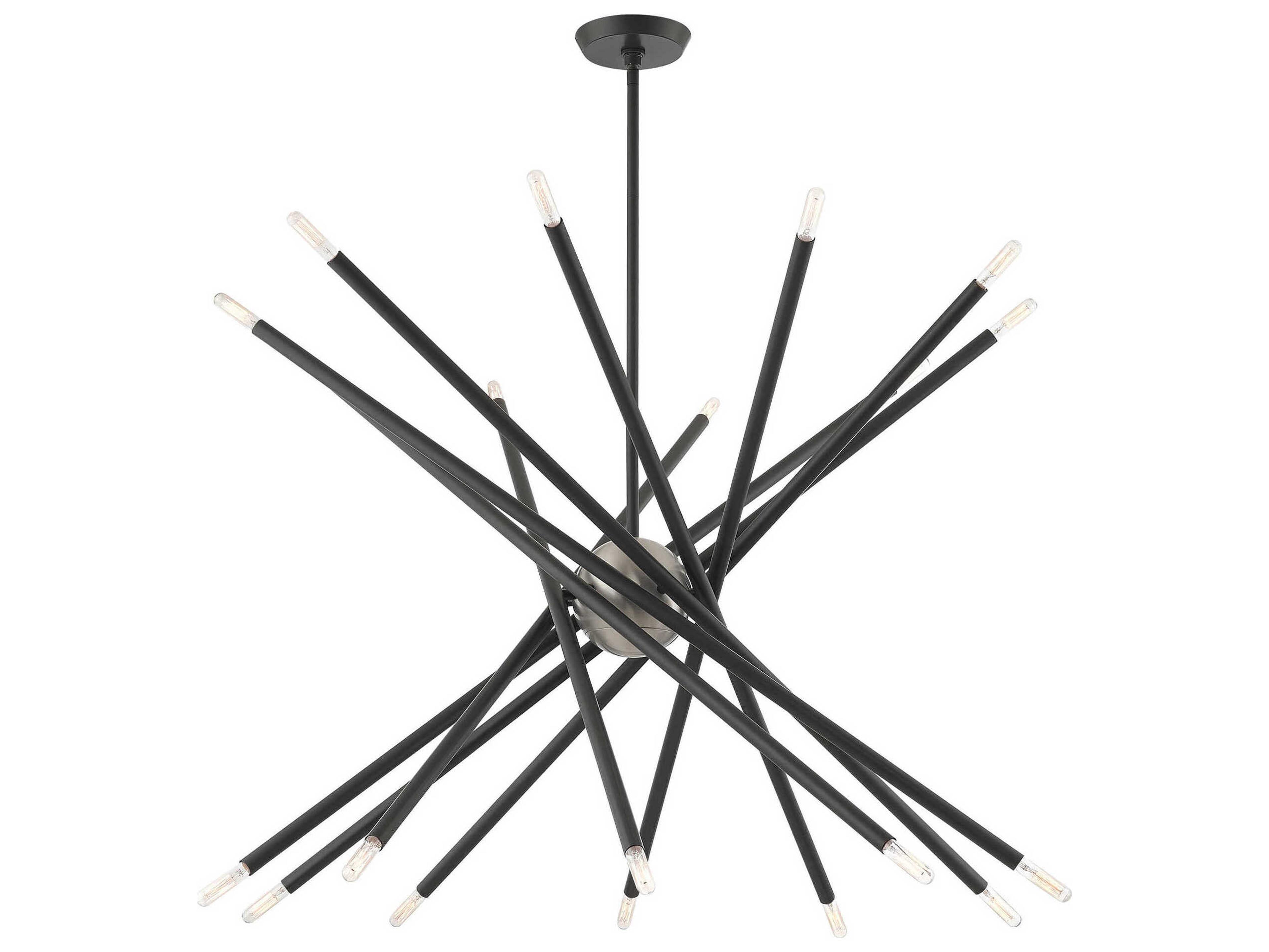 Livex Lighting Soho 20-Light Scandinavian Gray Candelabra Sputnik Chandelier