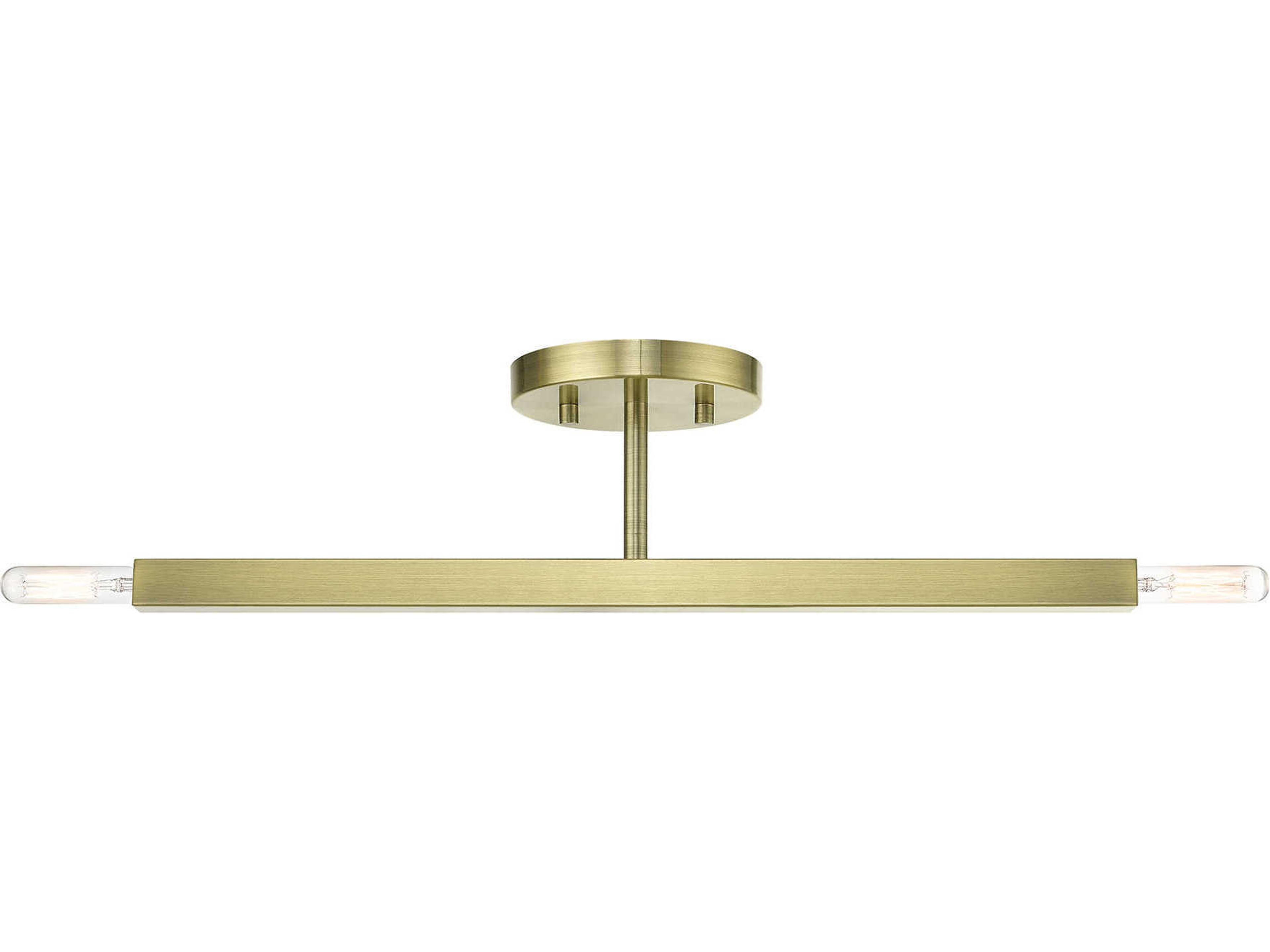 Monaco 2-Light Antique Brass Semi Flush Mount