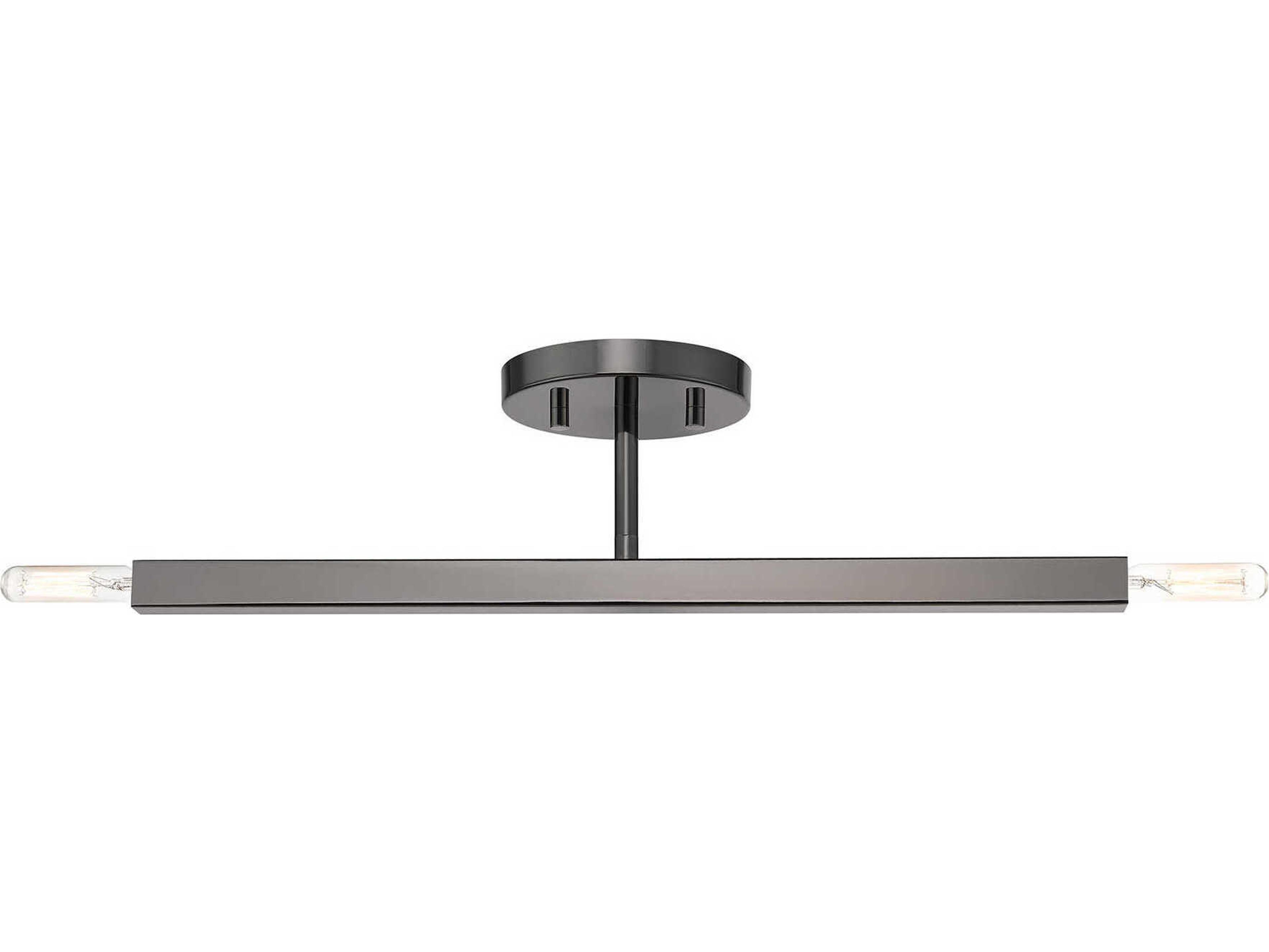 Monaco 2-Light Black Chrome Semi Flush Mount
