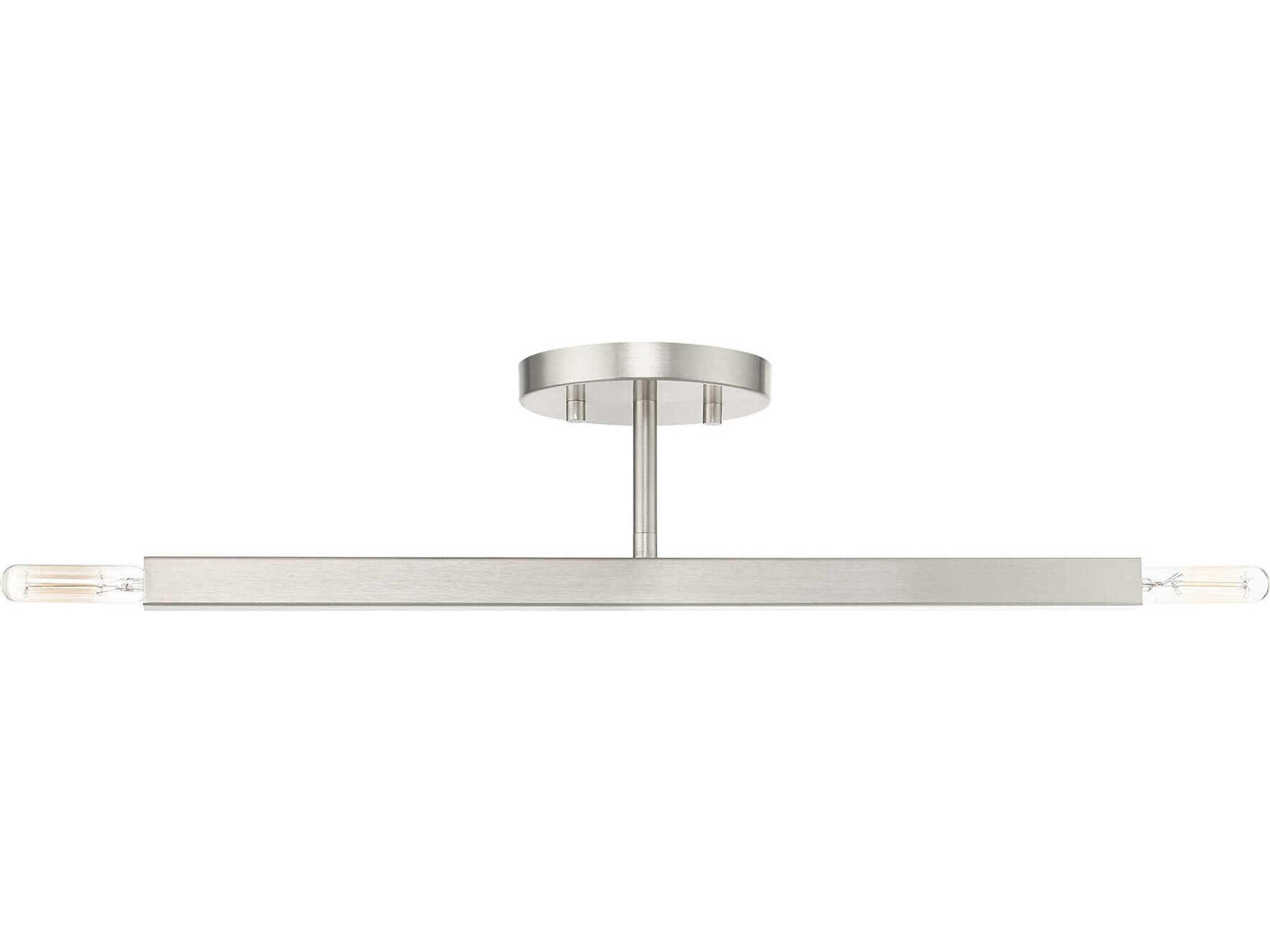 Livex Lighting Monaco 2-Light Brushed Nickel Semi Flush Mount