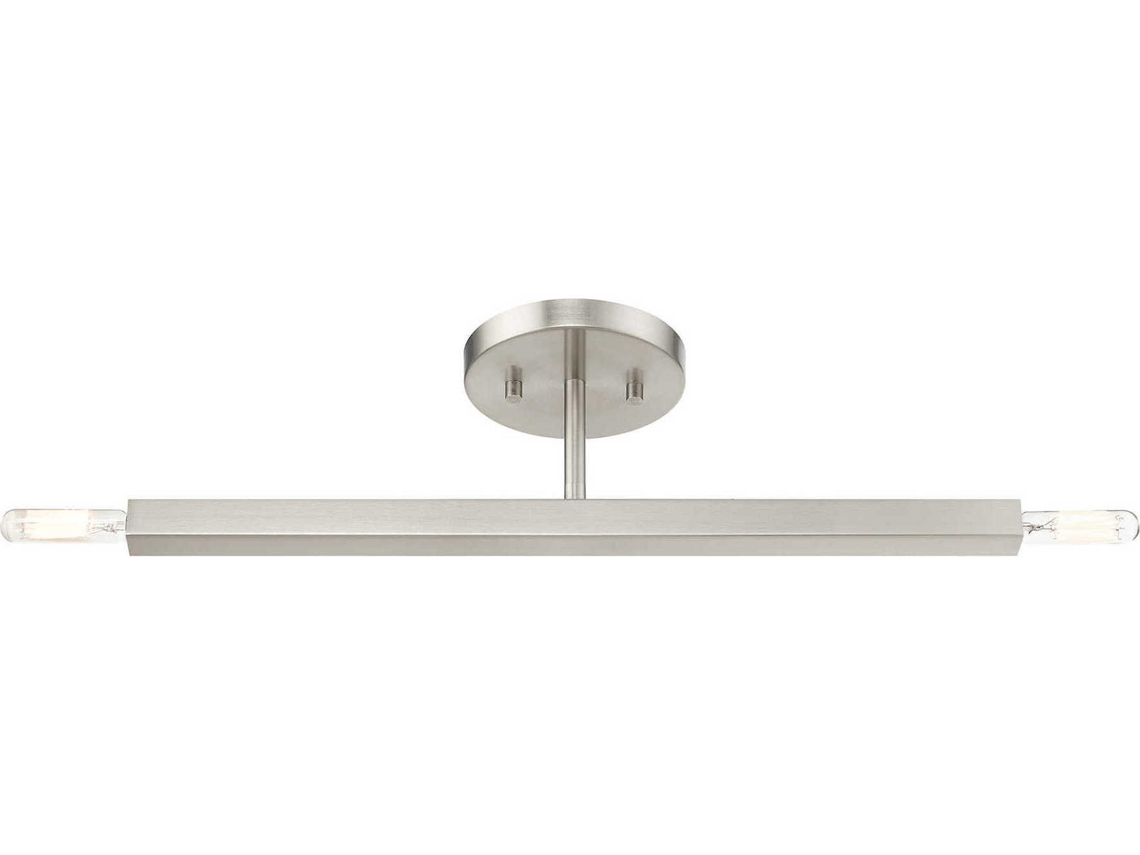 Livex Lighting Monaco 2-Light Brushed Nickel Semi Flush Mount