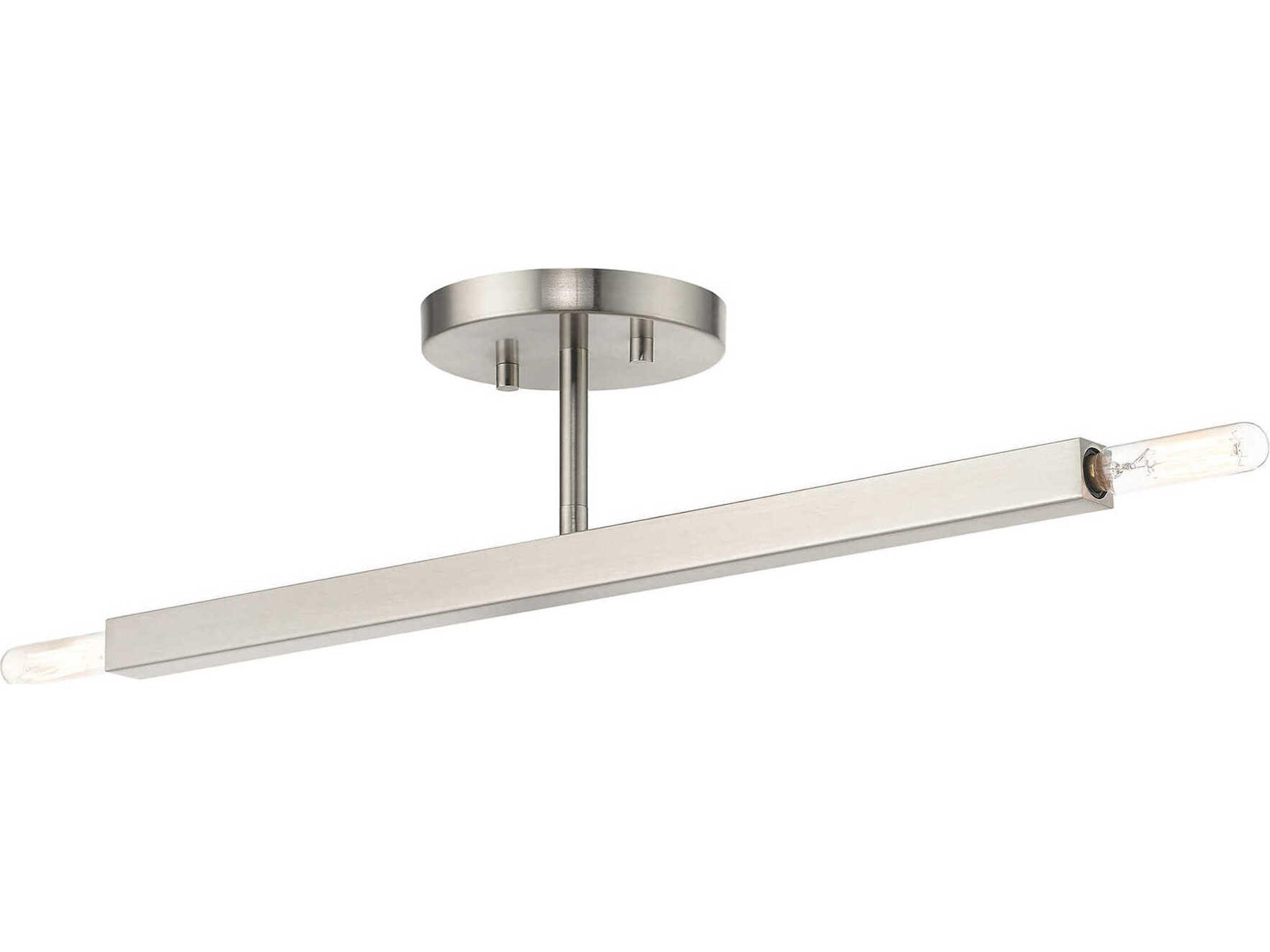 Livex Lighting Monaco 2-Light Brushed Nickel Semi Flush Mount