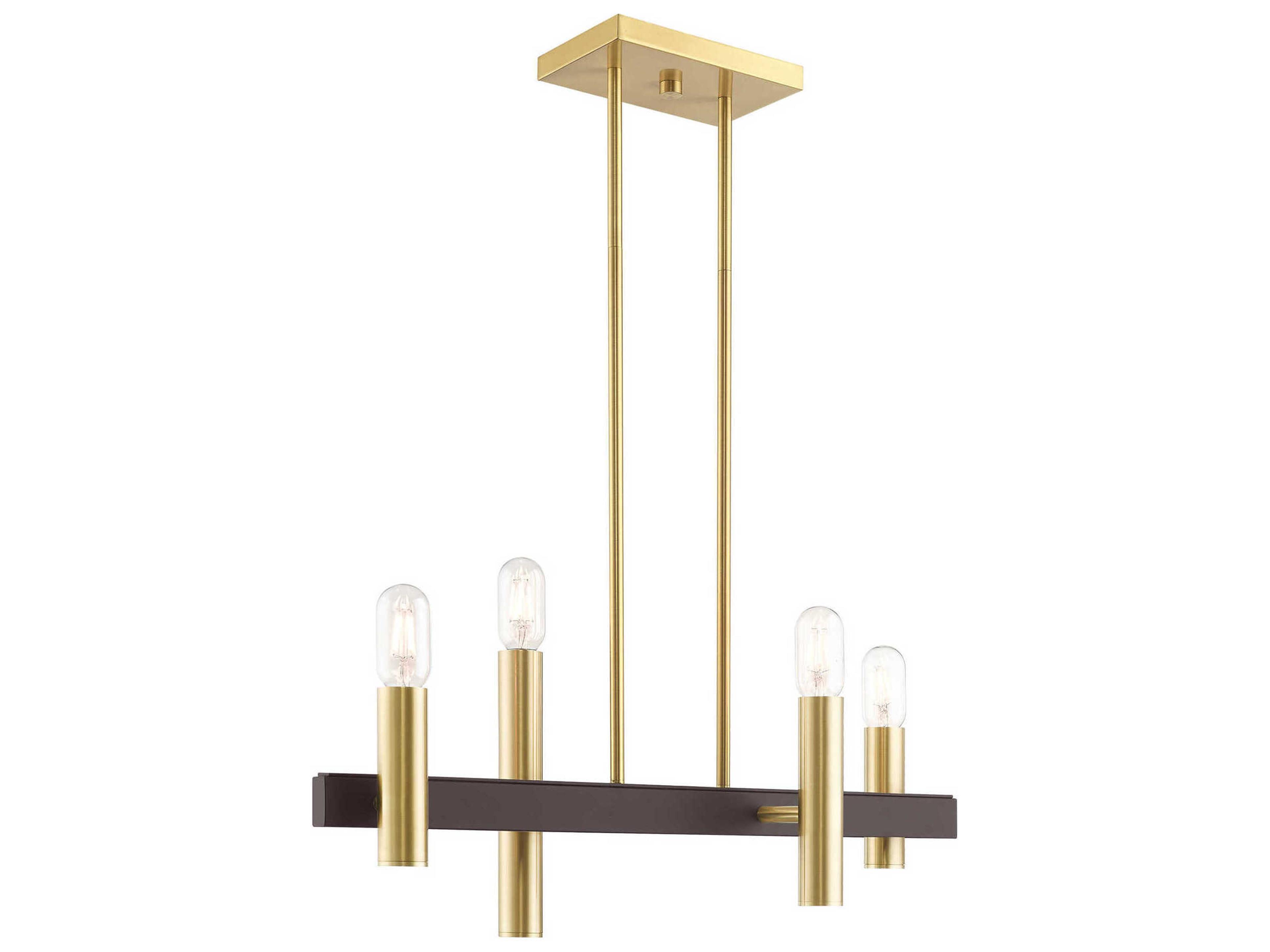 Livex Lighting Helsinki 4-Light Satin Brass Bronze Linear Island Pendant