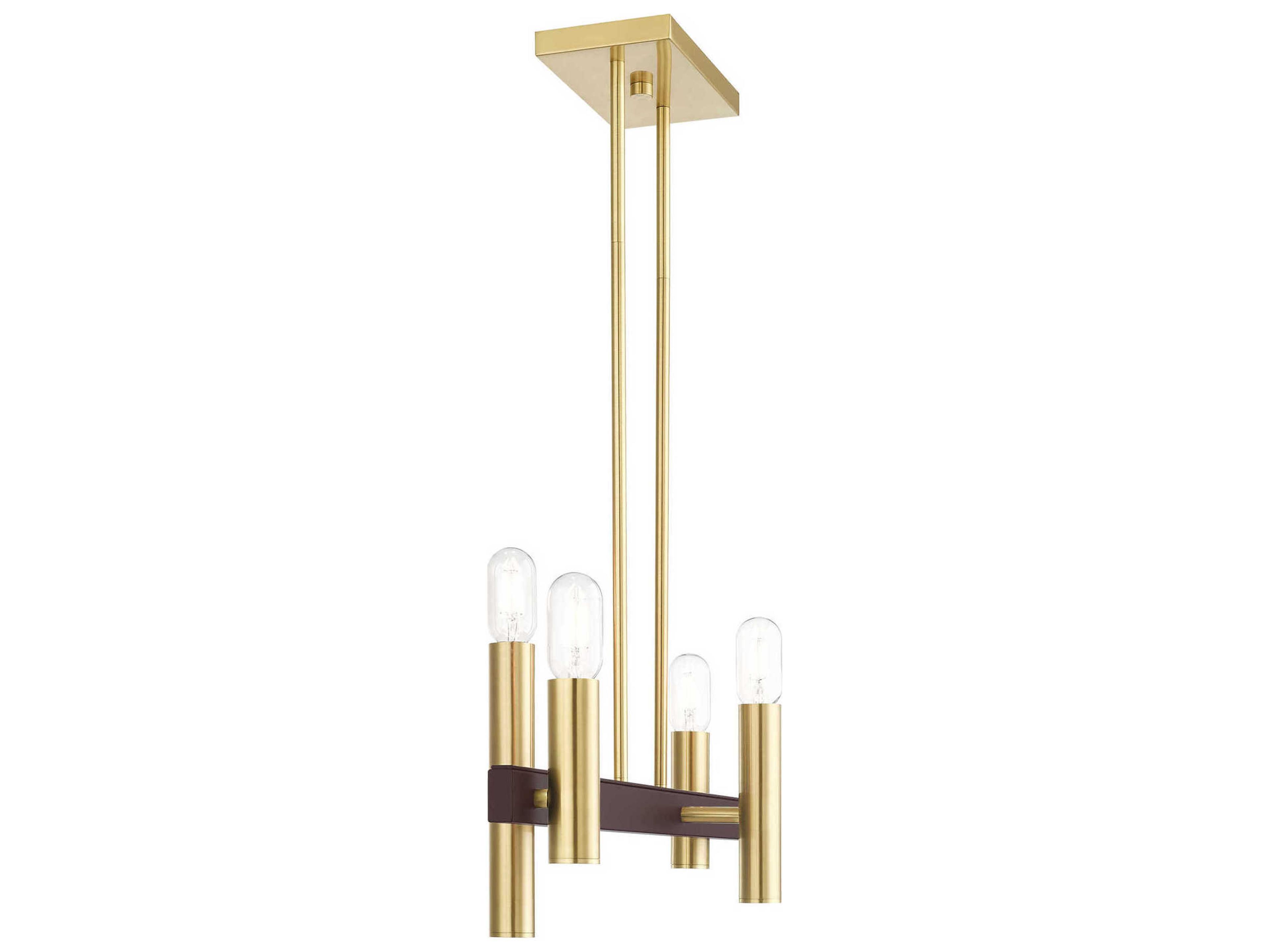 Livex Lighting Helsinki 4-Light Satin Brass Bronze Linear Island Pendant