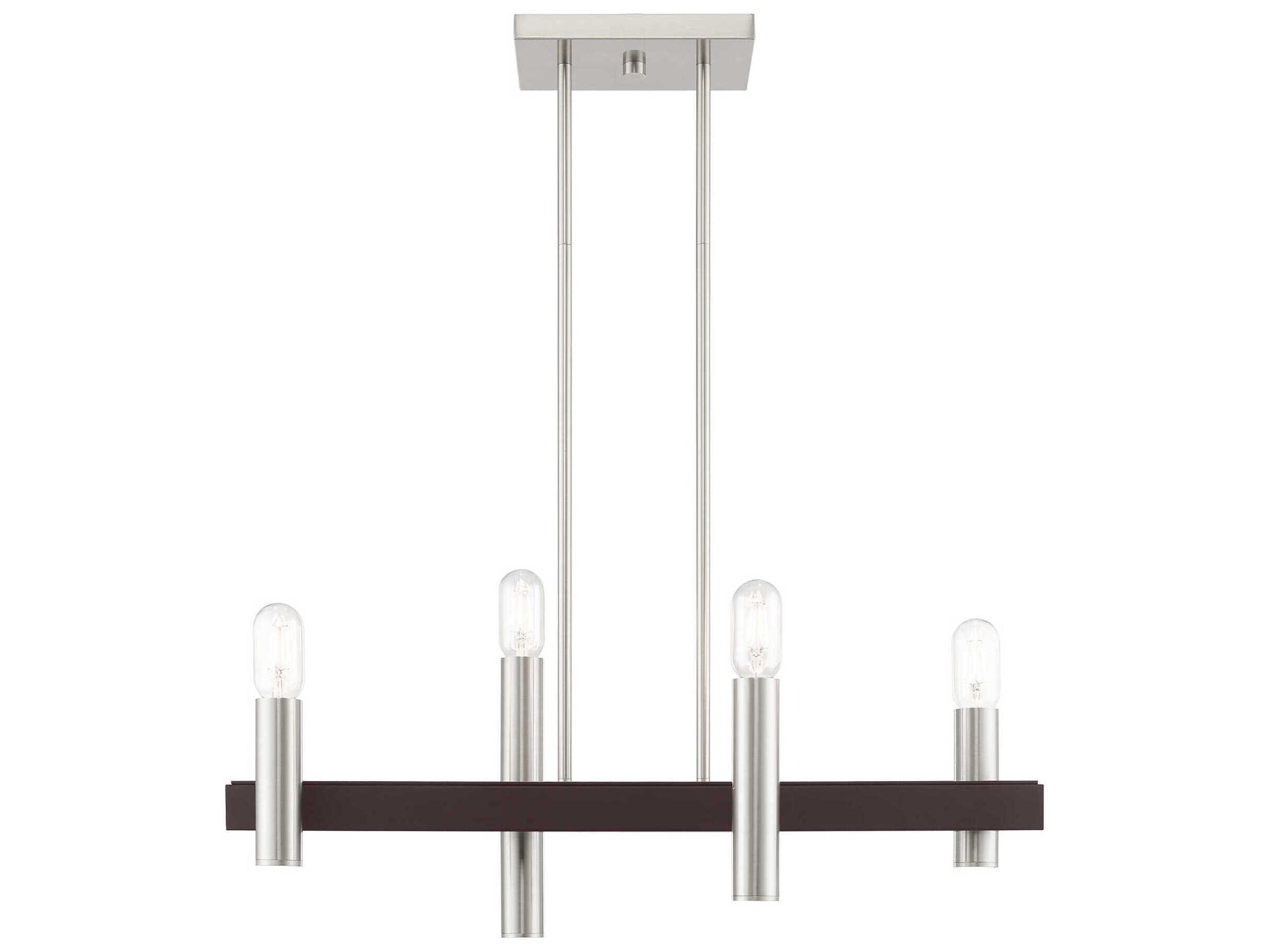 Helsinki 4-Light Brushed Nickel Bronze Linear Island Pendant