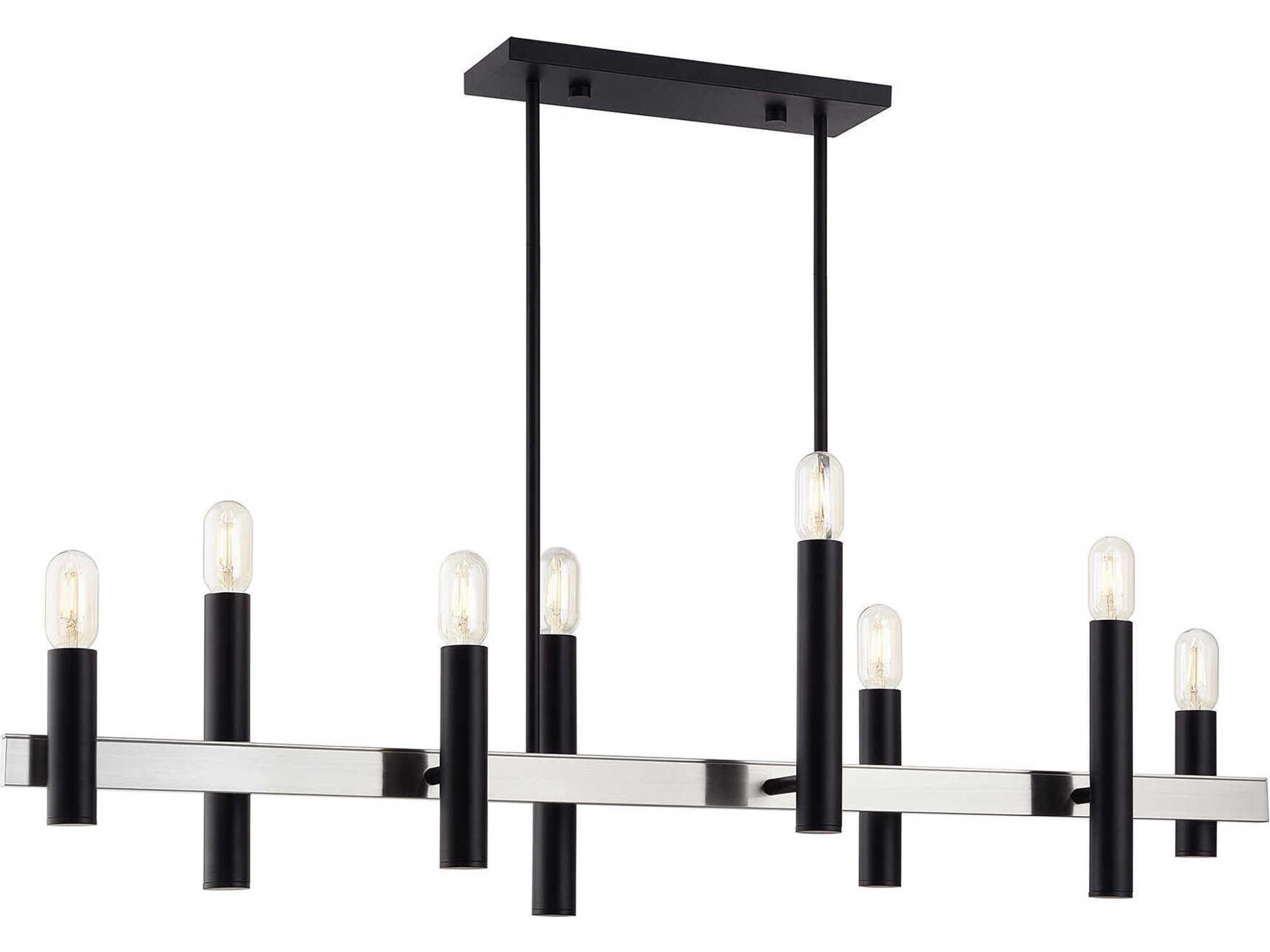 Livex Lighting Helsinki 8-Light Black Brushed Nickel Island Pendant