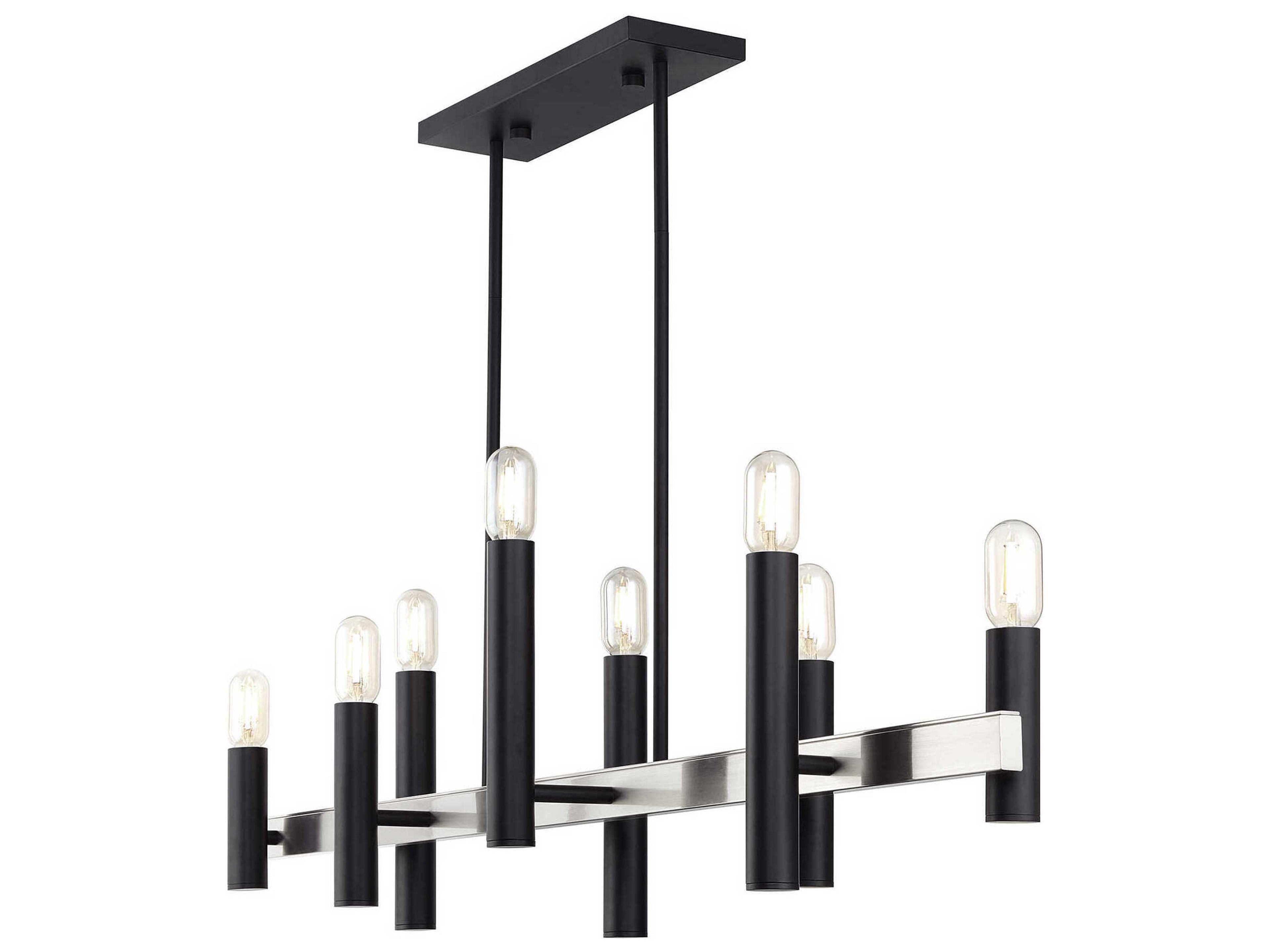 Livex Lighting Helsinki 8-Light Black Brushed Nickel Island Pendant