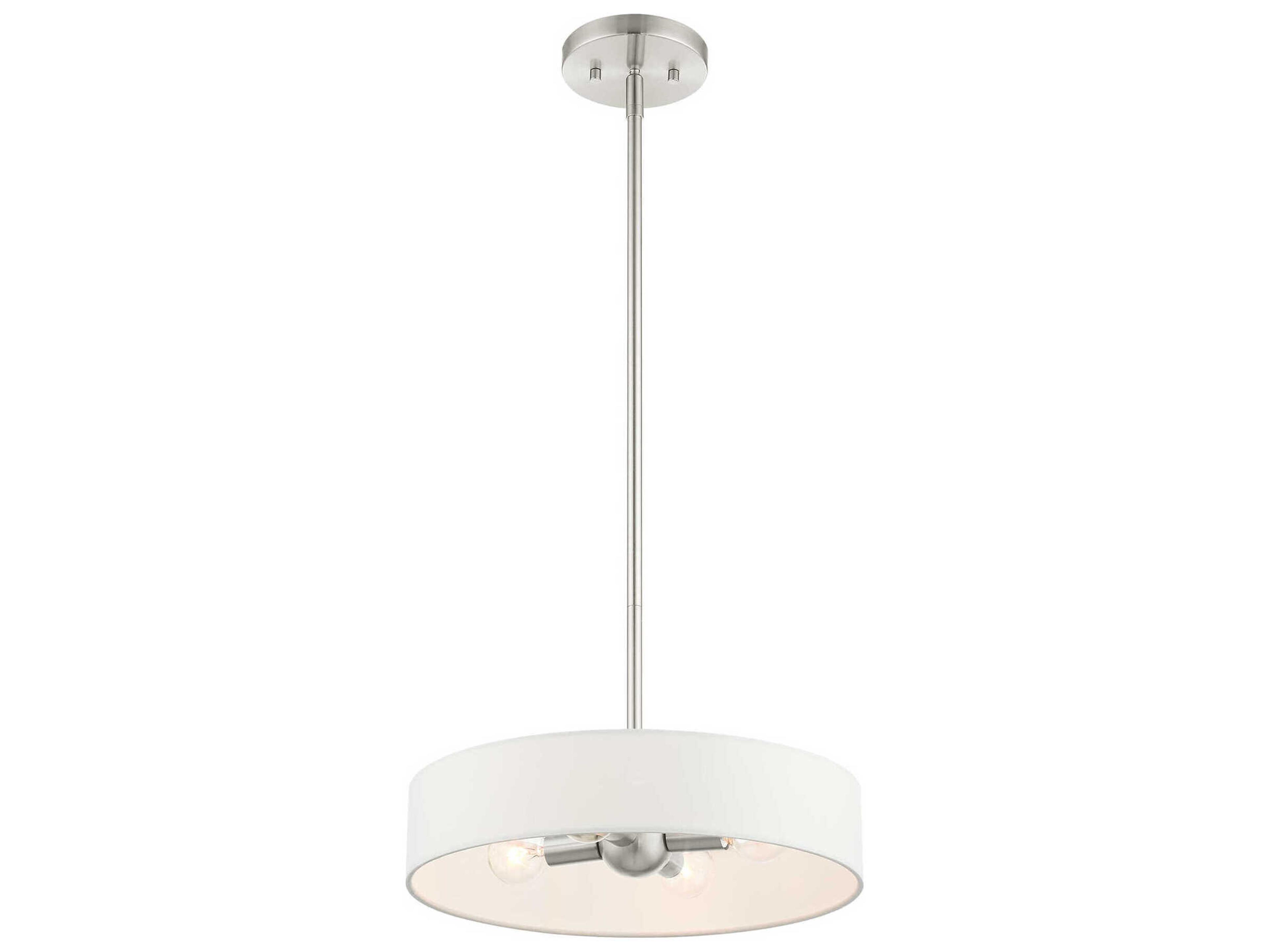 Livex Lighting Venlo 4-Light Brushed Nickel Drum Pendant