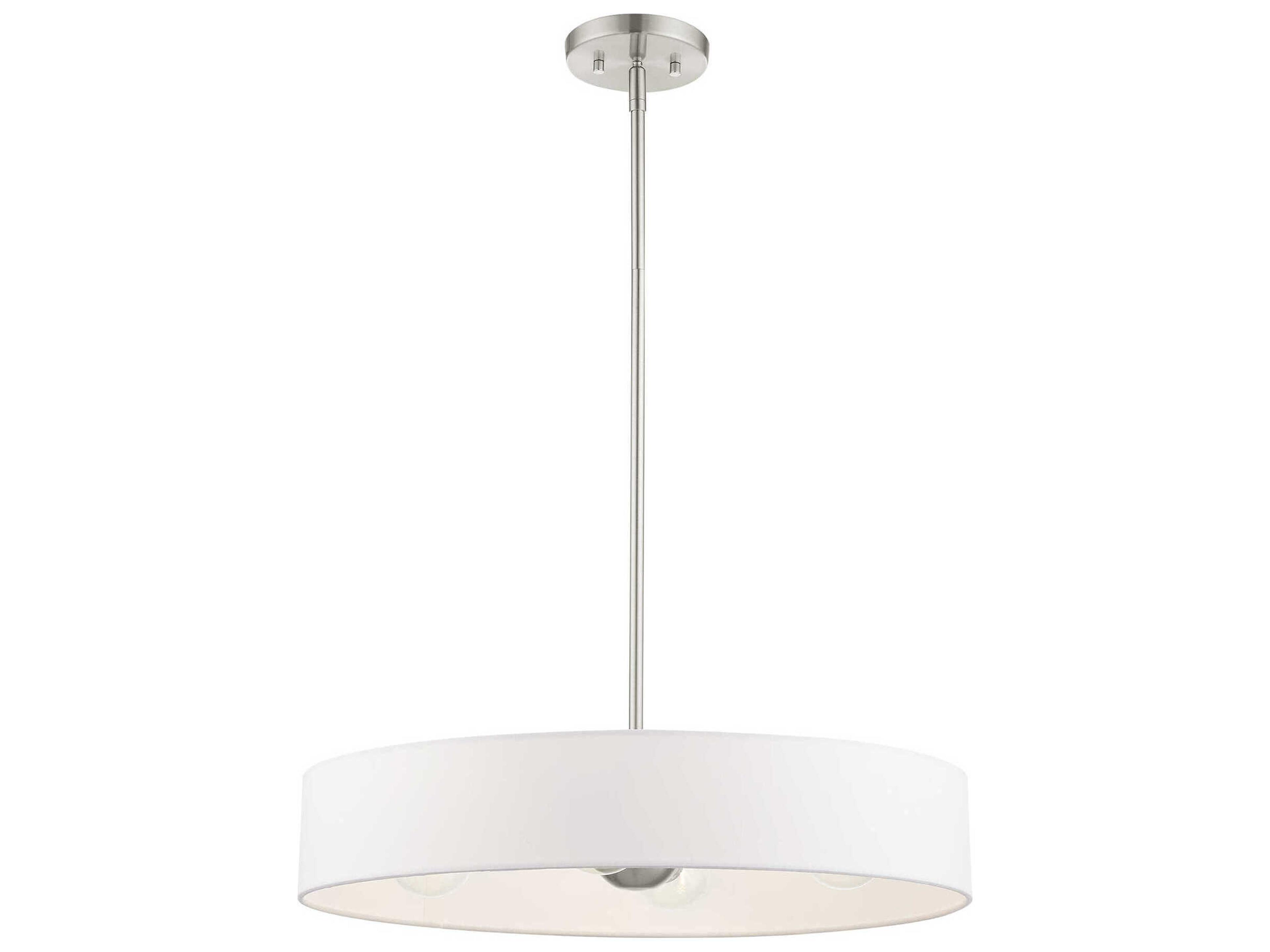 Livex Lighting Venlo 4-Light Brushed Nickel Drum Pendant