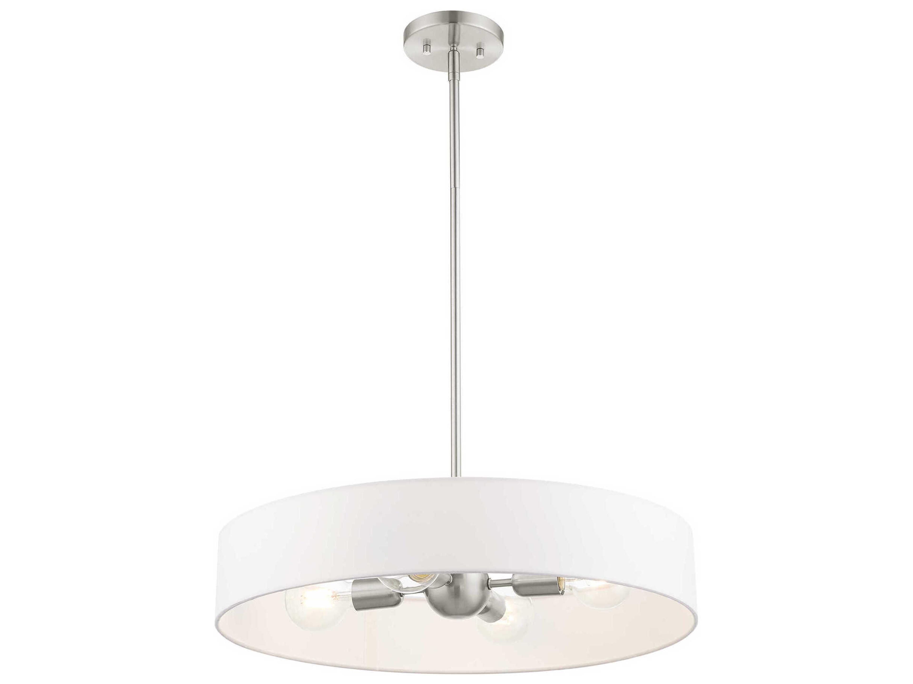 Livex Lighting Venlo 4-Light Brushed Nickel Drum Pendant