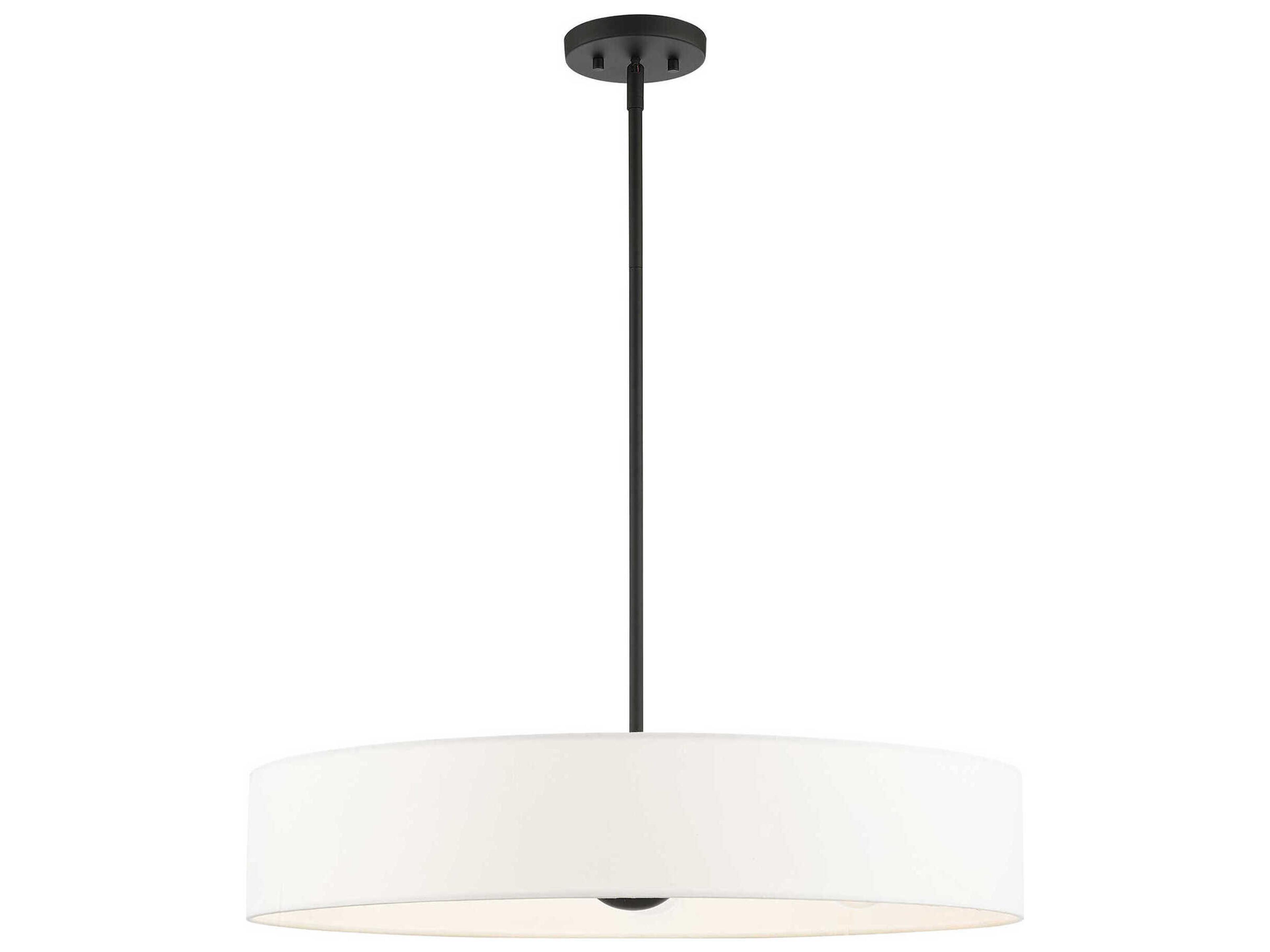 Livex Lighting Venlo 5-Light Black Brushed Nickel Drum Pendant