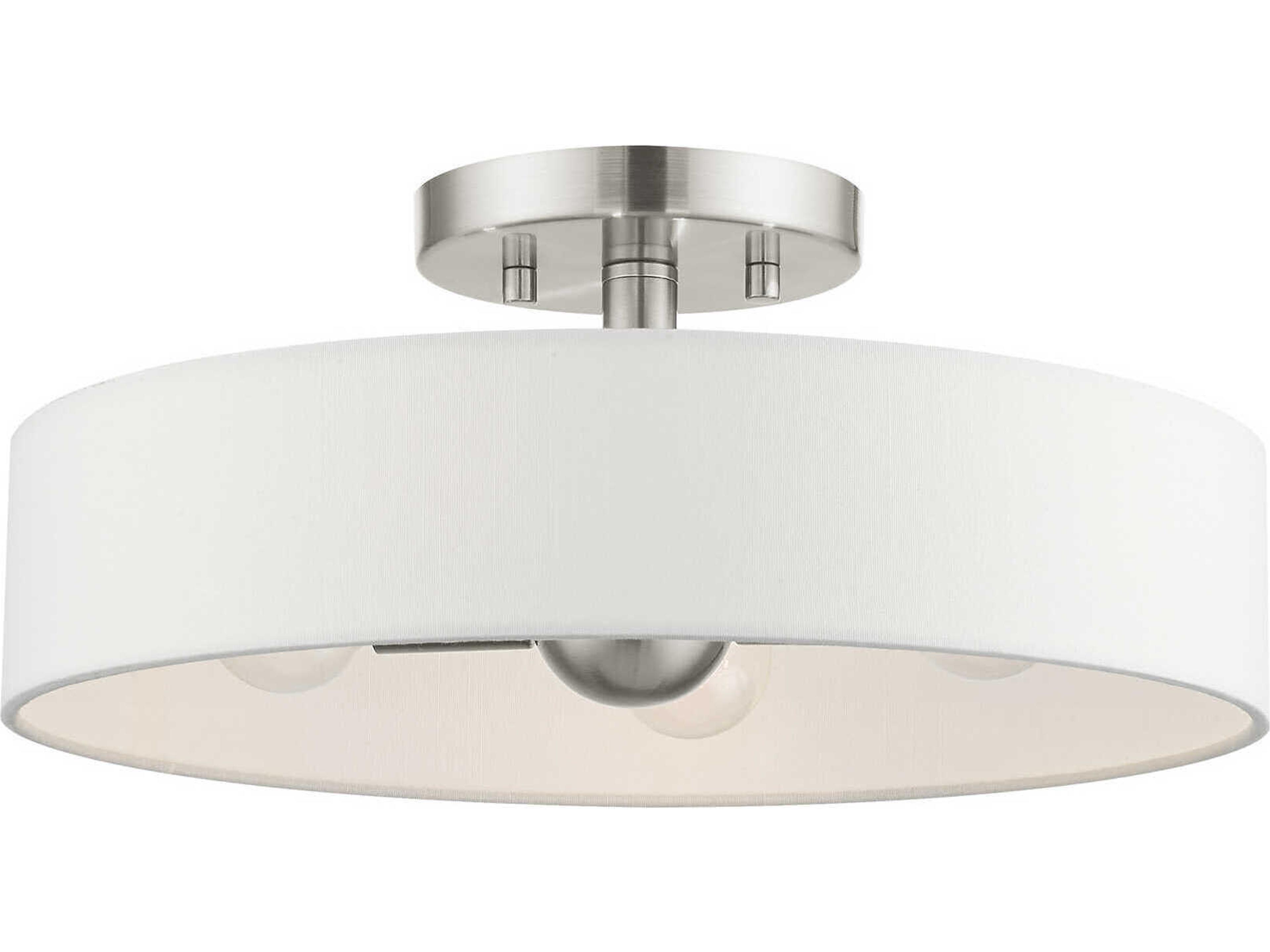 Venlo 4-Light Brushed Nickel Drum Geometric Semi Flush Mount