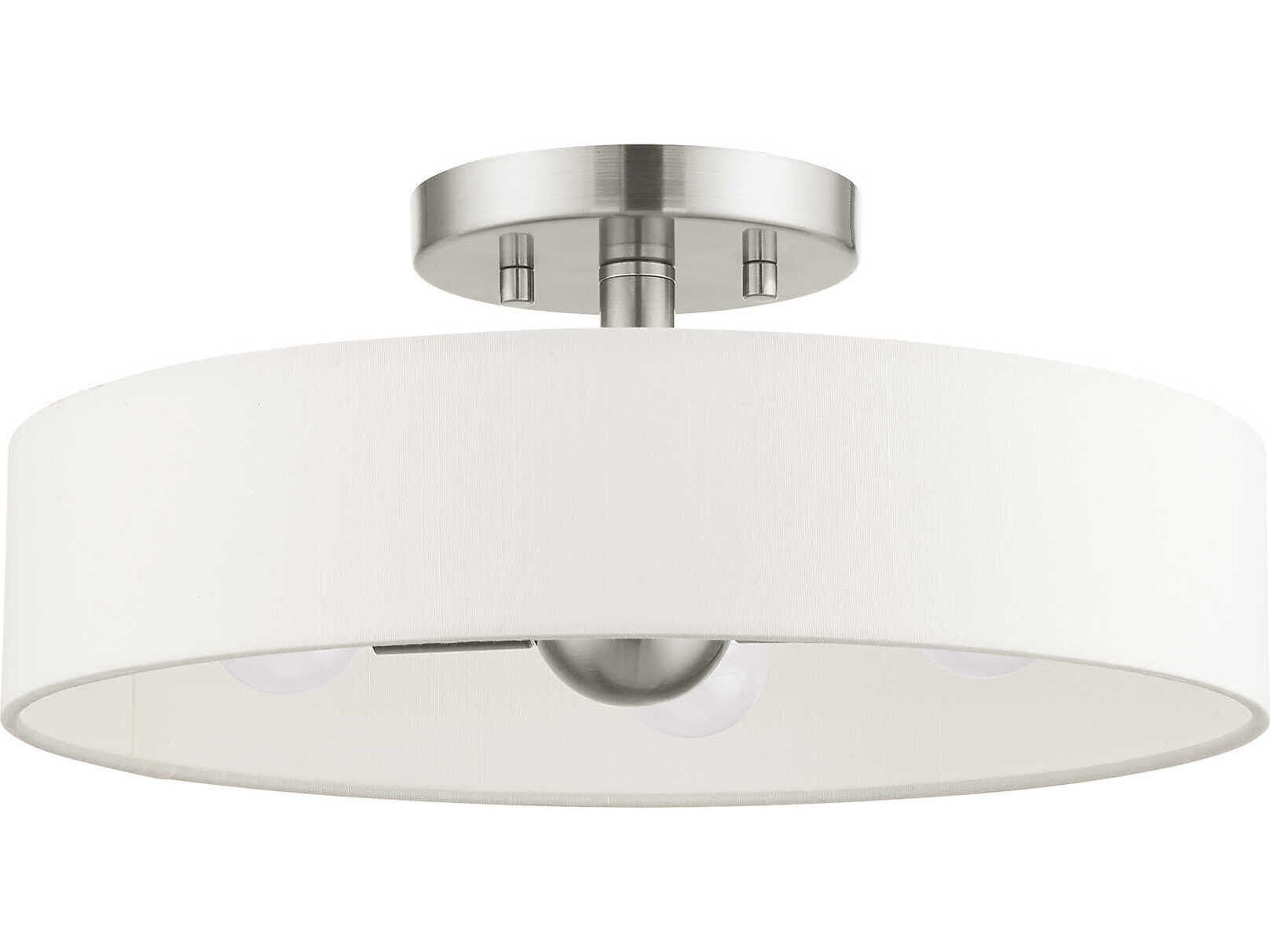 Livex Lighting Venlo 4-Light Brushed Nickel Drum Geometric Semi Flush Mount