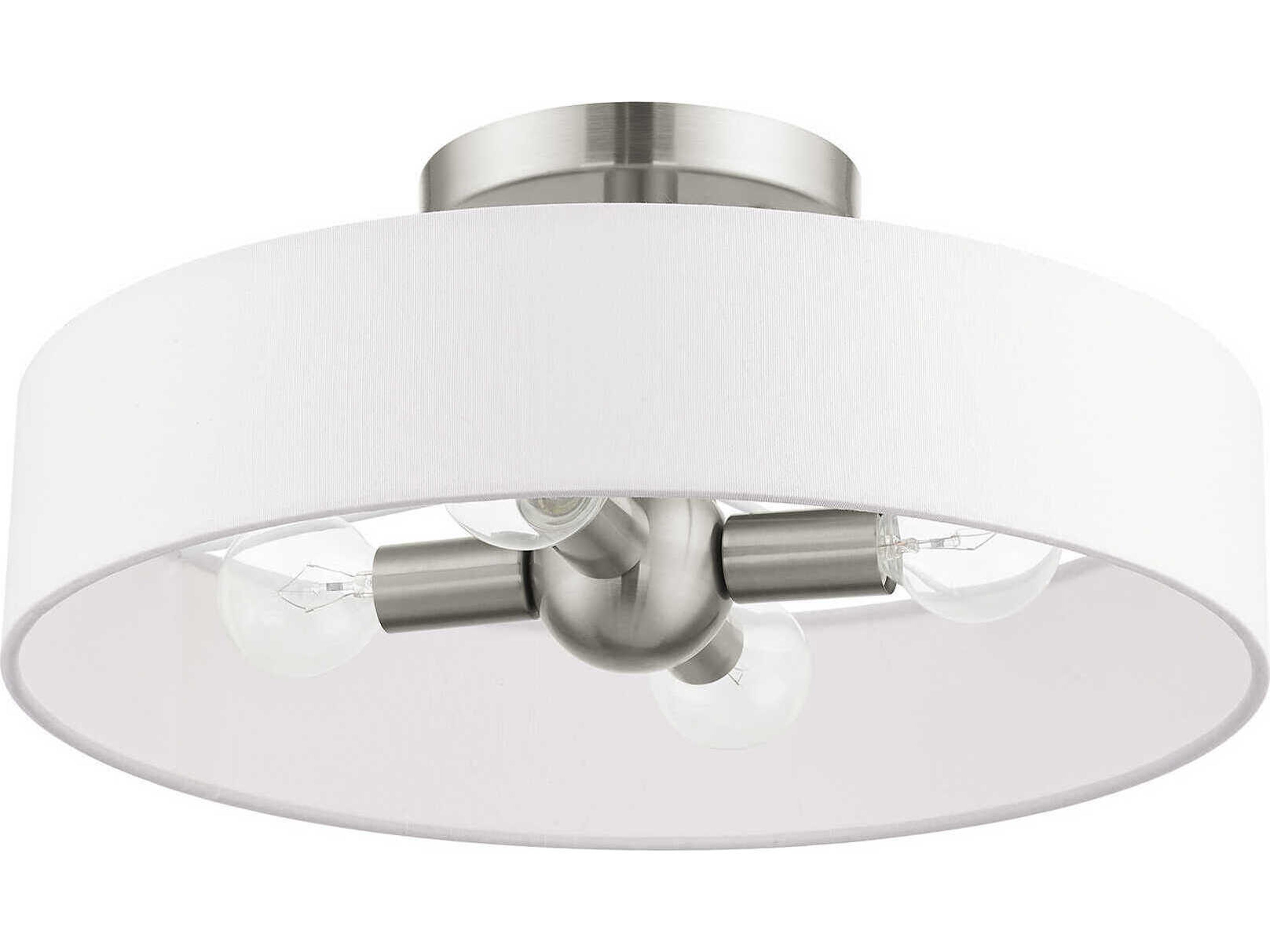 Livex Lighting Venlo 4-Light Brushed Nickel Drum Geometric Semi Flush Mount